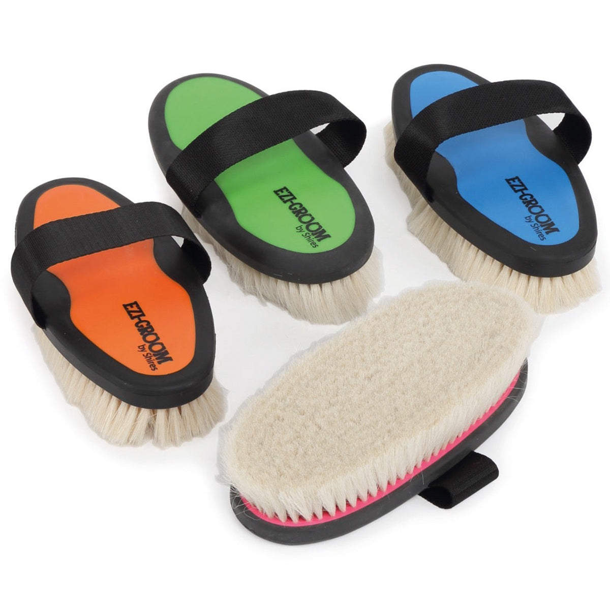 EZI GROOM Grip Body Brush with Goat Hair - Gentle Pet Grooming Brush for Dogs & Cats - Perfect for Shedding, Massage & Coat Care at Home