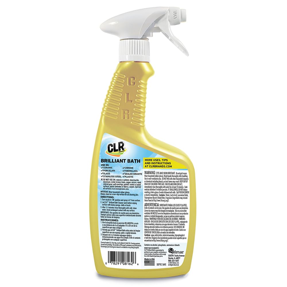 CLR Brilliant Bath Foaming Action Bathroom Cleaner Spray - 26oz (Pack of 2) - Powerful Toilet, Shower, Sink & Stainless Steel Cleaner with Refreshing Lavender Scent - Ideal for Deep Cleaning Bathrooms, Kitchens & Glass Surfaces