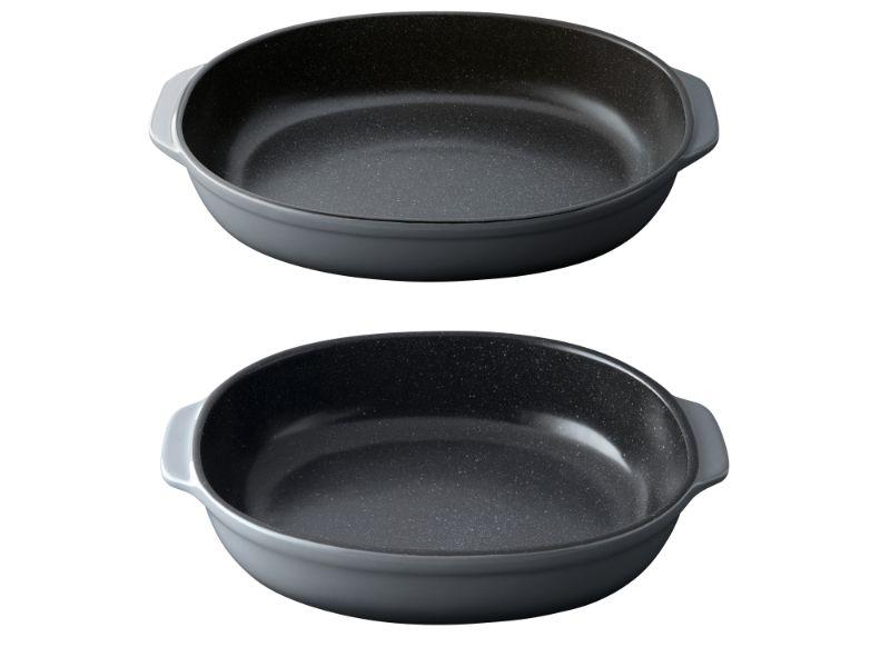 BergHOFF GEM Stoneware 2-Piece Oval Baking Dish Set - Small & Large Ceramic Cookware for Casseroles, Lasagna, Roasts | Perfect for Oven Baking, Serving & Holiday Meals