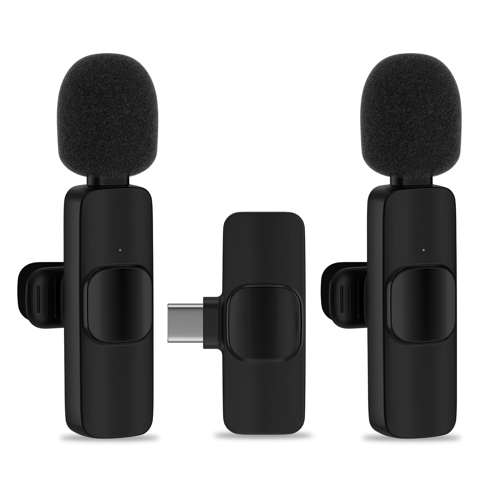 Wireless Lavalier Microphone with USB-C for iPhone 16 Pro Max/15, Samsung Galaxy S25/S24 Ultra/A16 - Noise Cancelling Lapel Mic for Video Recording, TikTok, YouTube, Vlogging & Live Streaming (Perfect for Interviews, Podcasts & Online Classes)