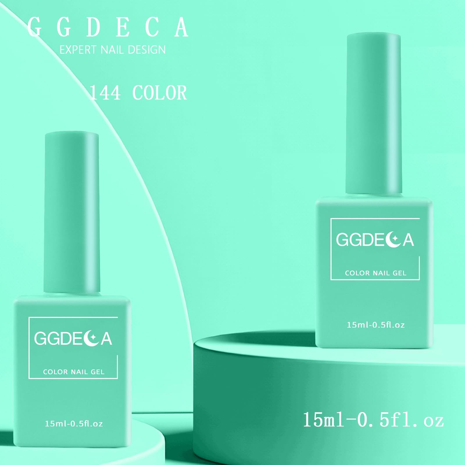 15ml Mint Green UV Gel Nail Polish - High Gloss Soak Off Teal Nail Polish for DIY French Manicure & Salon Use | Long Lasting Sparkle Gel Polish for Home & Professional Nail Art