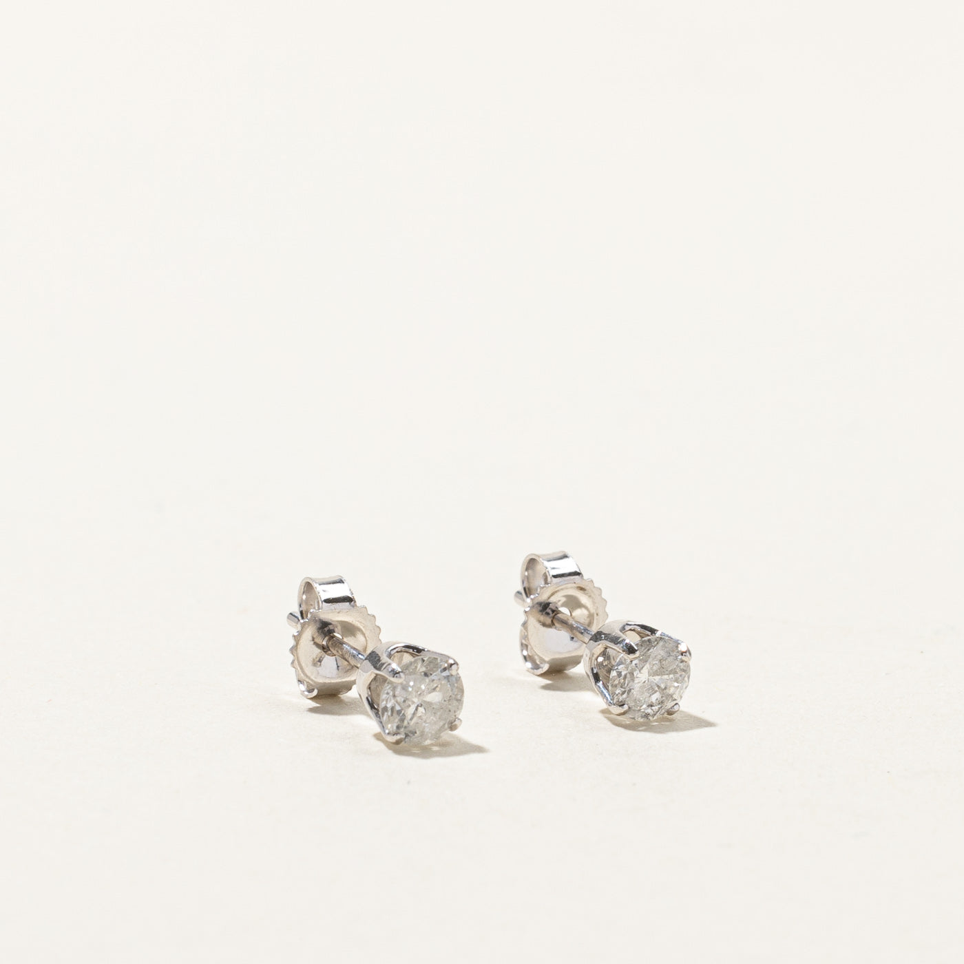 0.45ctw Diamond Stud Earrings for Women - 14K White Gold Classic Hoop Earrings for Everyday Wear & Special Occasions