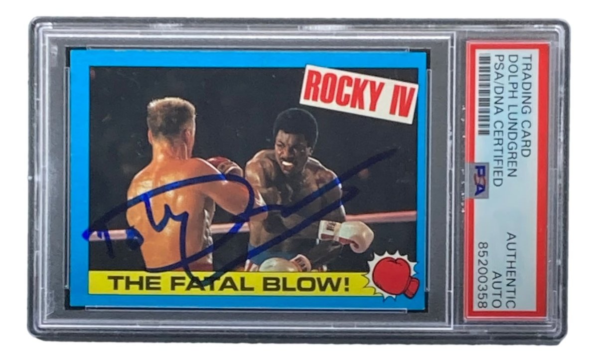 Dolph Lundgren Autographed 1985 Topps #24 Rocky IV Ivan Drago Trading Card PSA/DNA Certified - Collectible Memorabilia for Movie Fans & Sports Card Enthusiasts