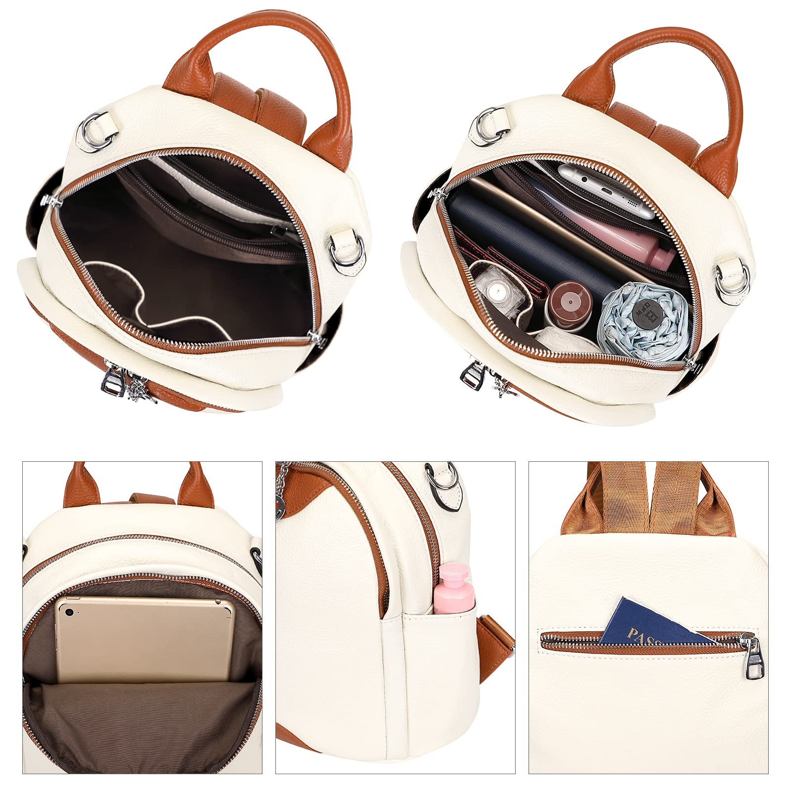 ALTOSY Women's Soft Genuine Leather Backpack - Small Convertible Purse & Shoulder Bag for Work, Travel & Daily Use | Stylish Ladies Handbag for Office, School & Weekend Outings