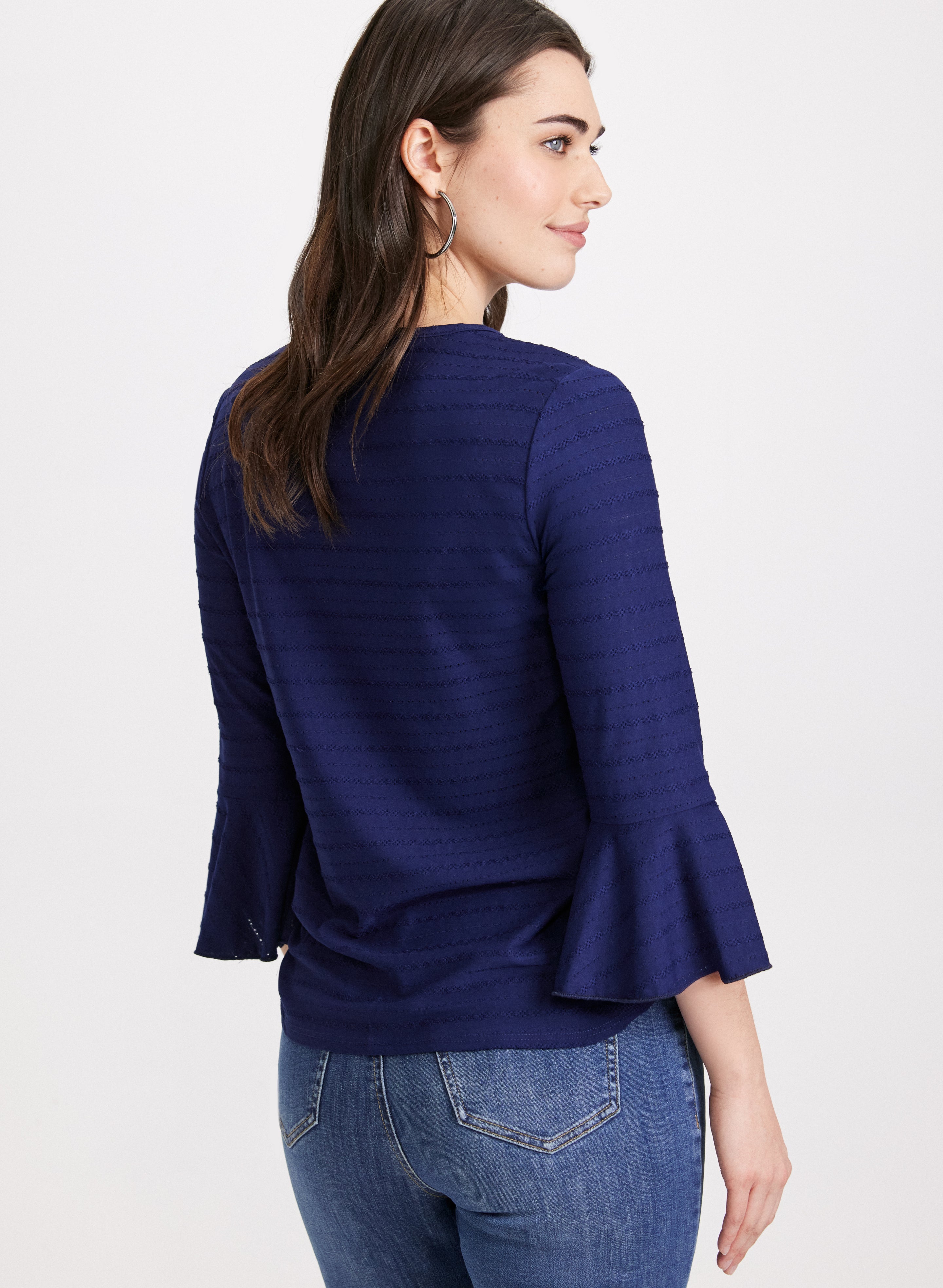Bell Sleeves Women's Blouse - Elegant Flowy Long Sleeve Tunic Top for Casual Wear, Office & Date Night Outfits | Trendy Fashion Apparel for Spring & Fall Seasons