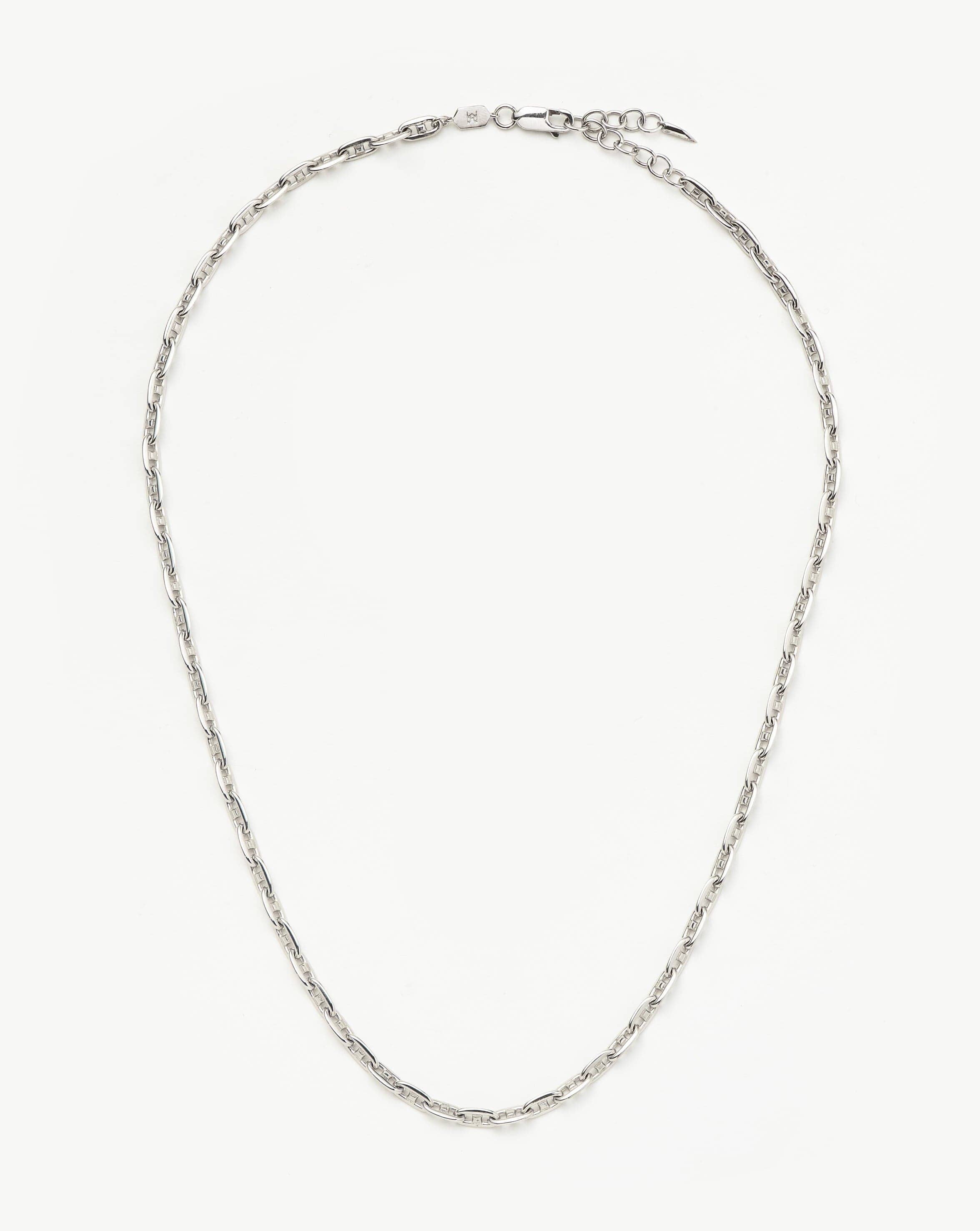 Mariner Chain Necklace for Women - Silver Plated Stainless Steel Nautical Jewelry - Perfect for Beach Vacations, Summer Outfits & Gift Giving