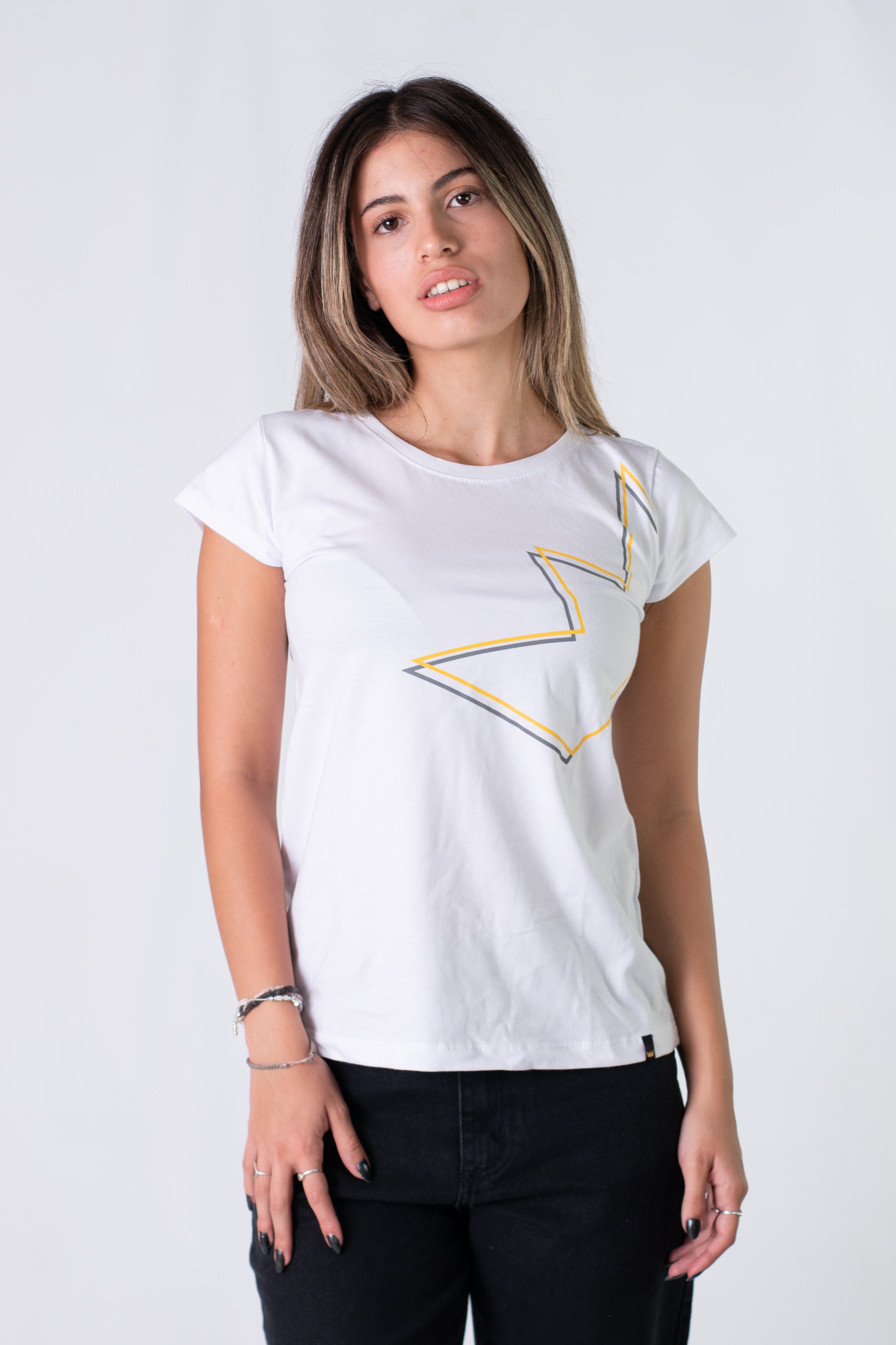 Kingpin Women's Contour Crown White T-Shirt - Comfortable Fit for Casual Wear & Everyday Fashion