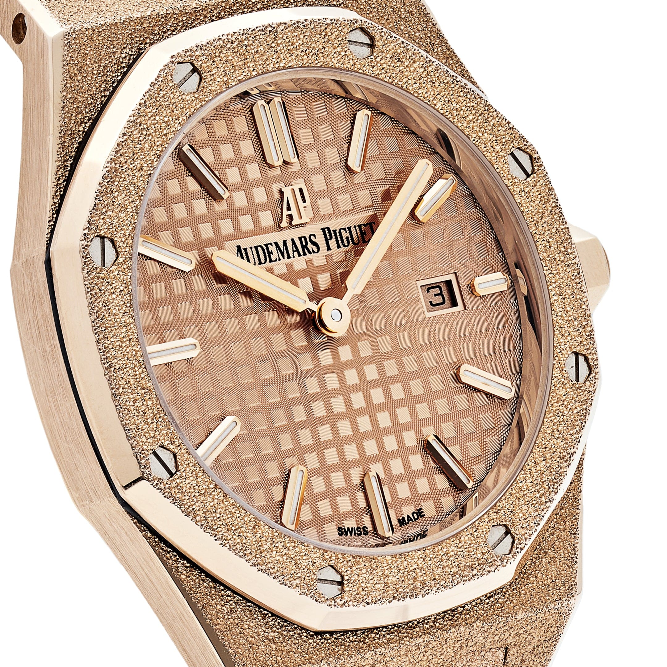 Audemars Piguet Royal Oak 67653OR.GG.1263OR.02 Ladies Quartz Watch - 18K Rose Gold Frosted Case & Bracelet - Luxury Women's Wristwatch for Gifts, Parties & Special Occasions