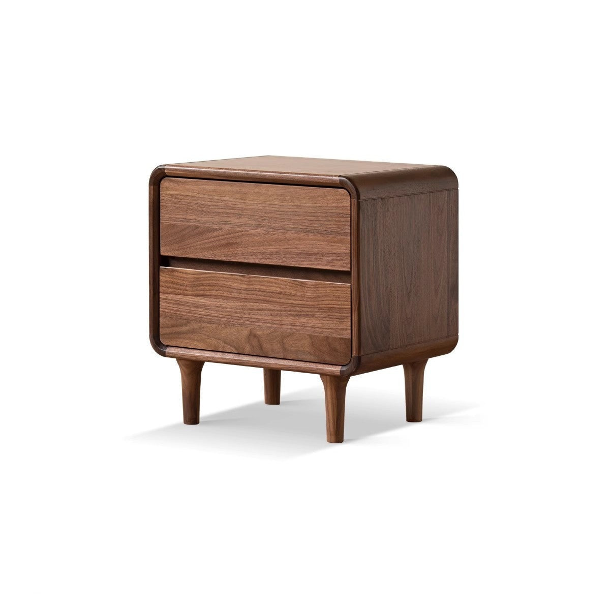 Black Walnut Solid Wood Minimalist Nightstand - Modern Bedside Table with Drawer for Bedroom, Living Room & Office - Durable & Stylish Storage Solution