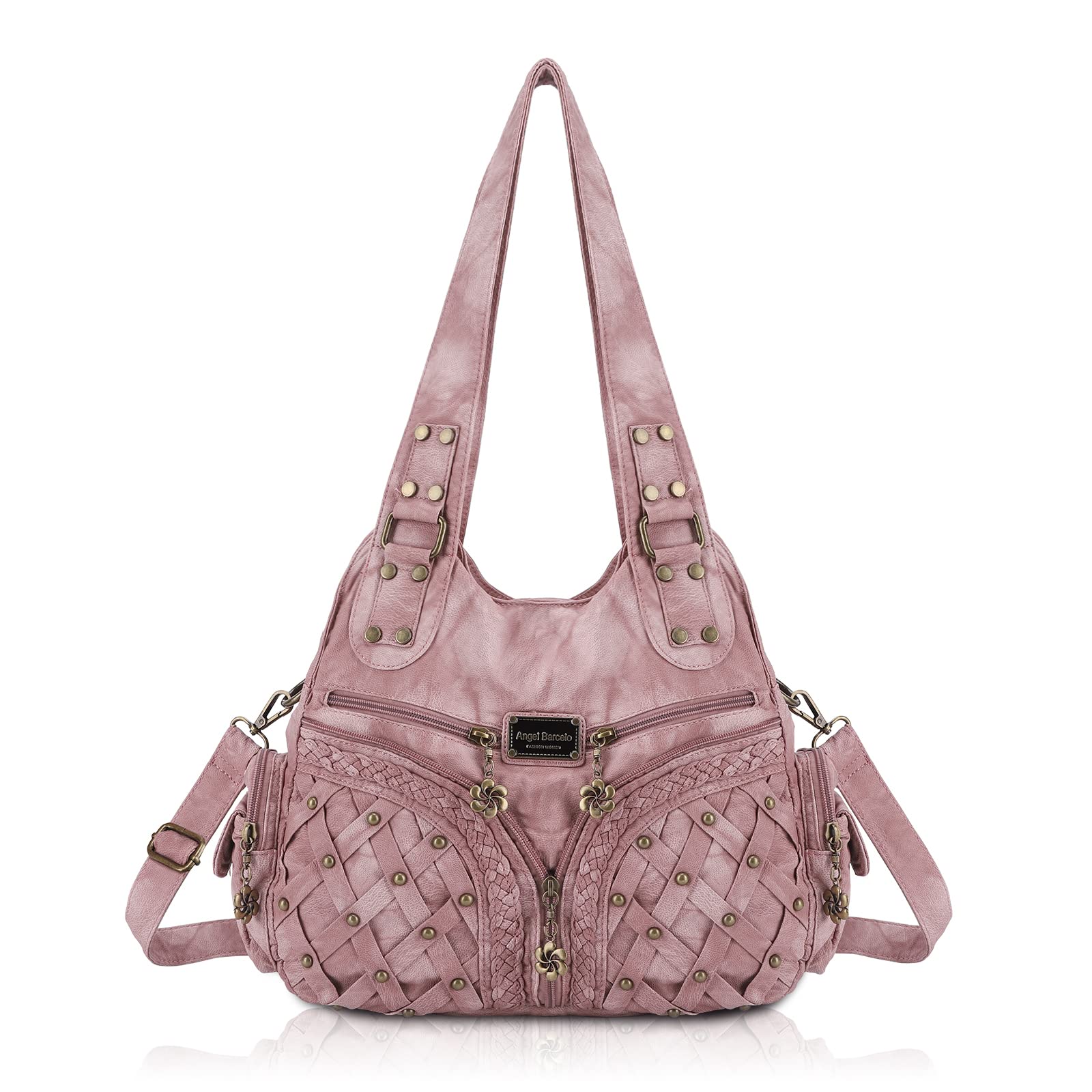 Angel Barcelo Women's PU Leather Handbag - Fashion Tote & Shoulder Purse for Work & Travel