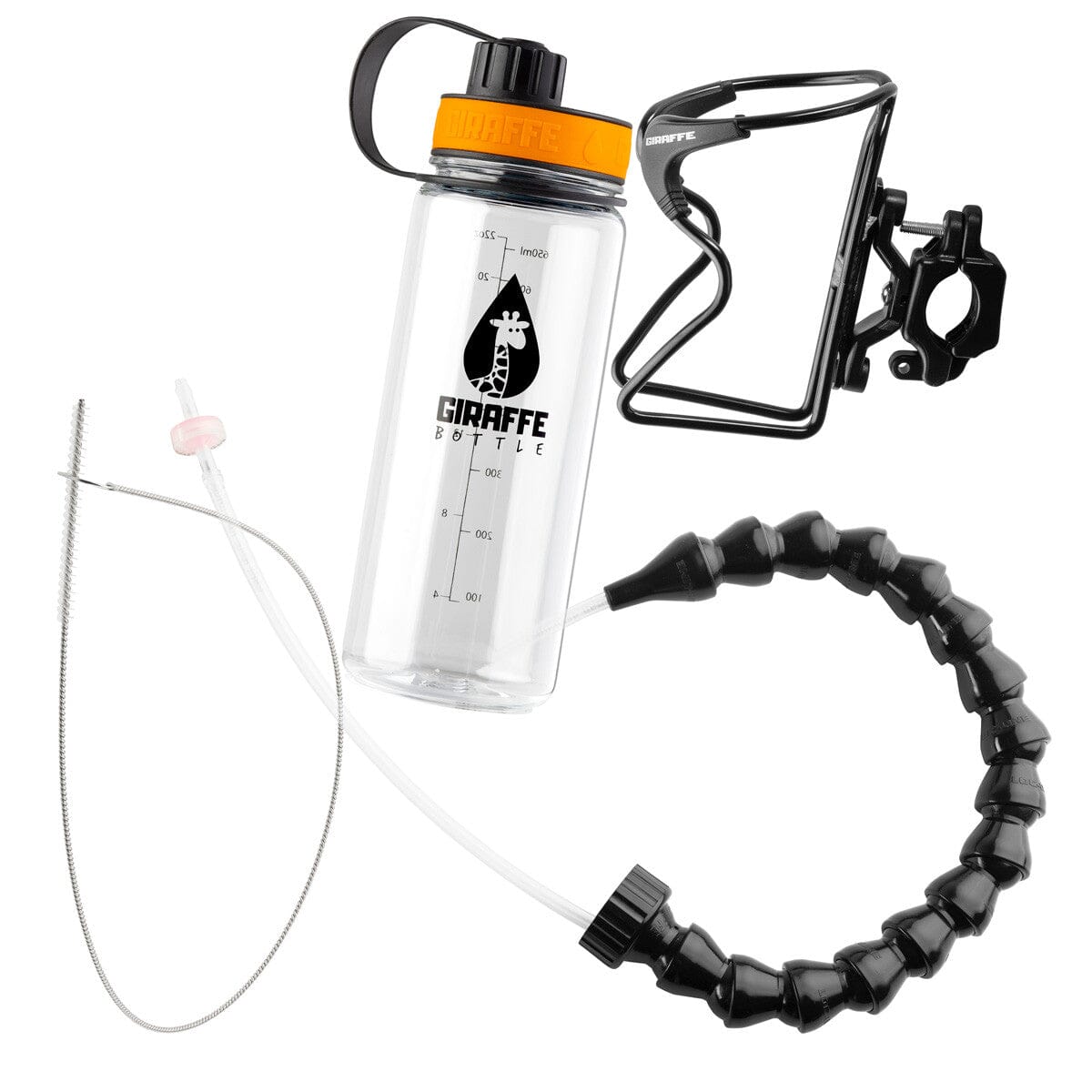 Hands-Free Giraffe Drinking Bottle with Adjustable Clamp & Bottle Holder - Perfect for Hiking, Gym, and Outdoor Activities