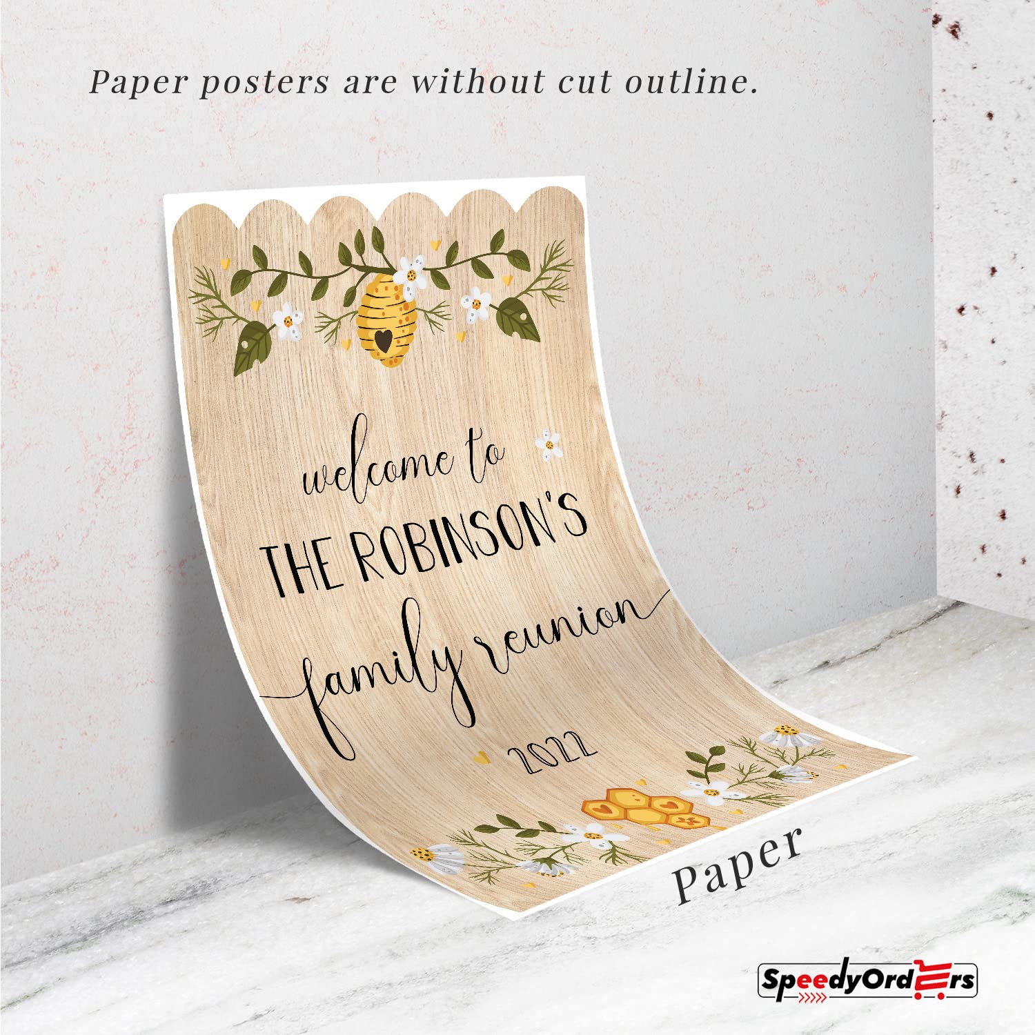 Custom Honey Bees Family Reunion Sign - Personalized Beehive Welcome Plaque - Durable PVC Board - Perfect for Home Decor, Garden Parties & Outdoor Gatherings