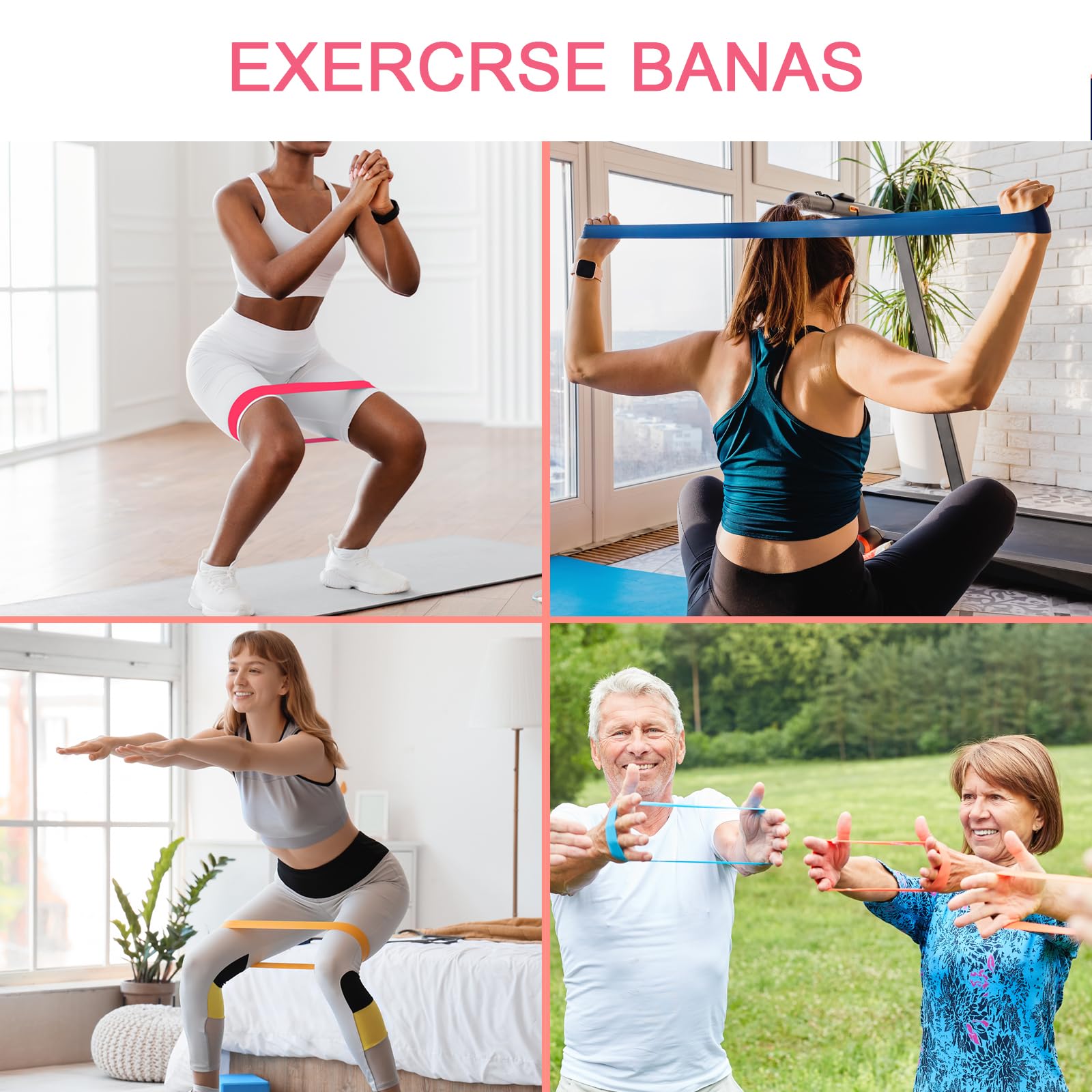 Premium QUMMBREAT Natural Latex Resistance Bands Set - 5 Adjustable Strength Levels for Home Workouts, Gym Training & Yoga | Portable Exercise Bands for Men & Women with Carry Case | Perfect for Strength Training, Physical Therapy & Stretching