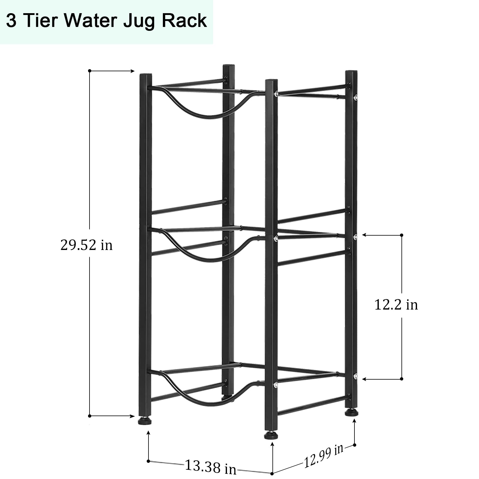 5 Gallon Water Bottle Holder - Heavy Duty 3-Tier Organizer for Home & Office