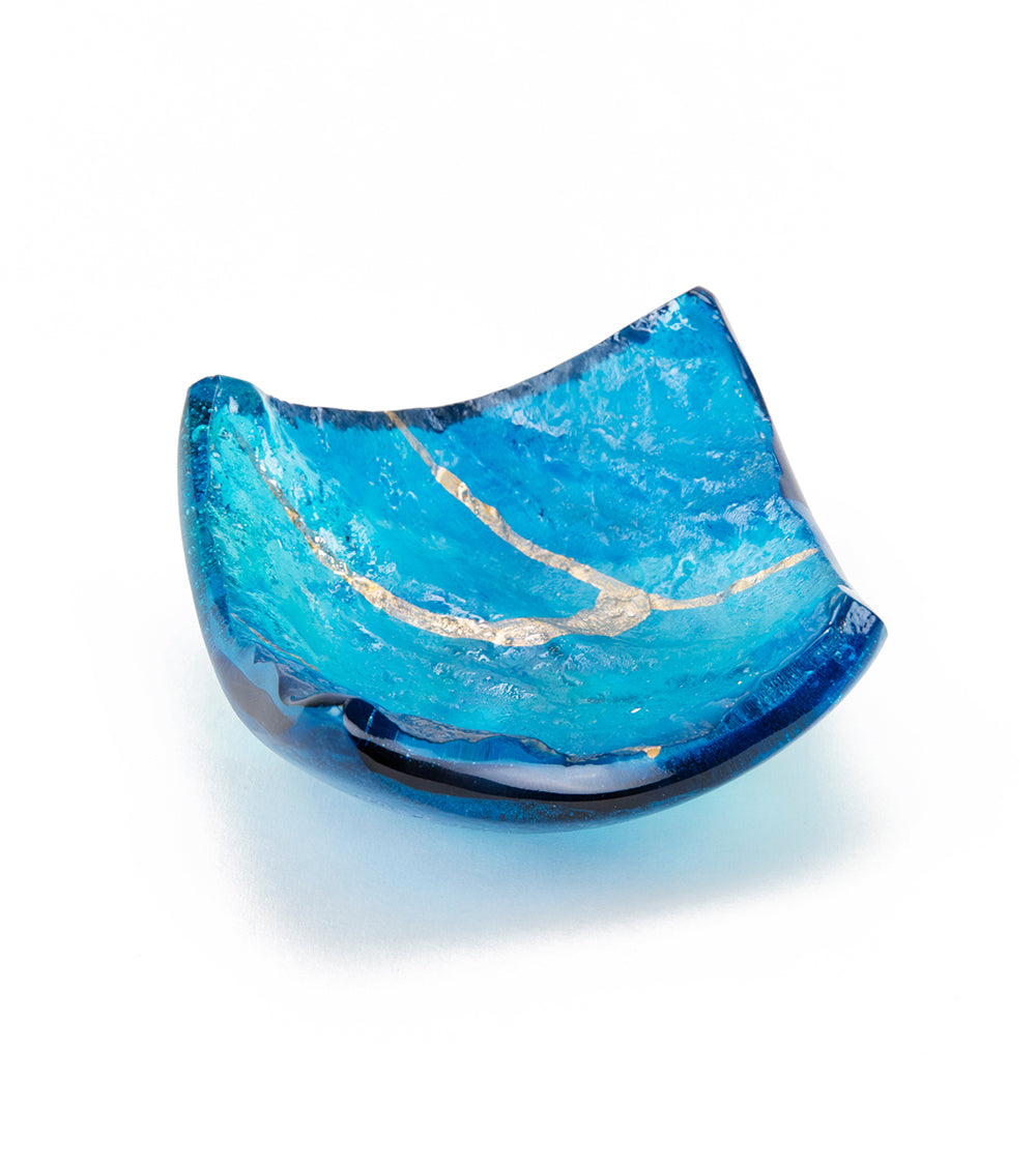3 x 3 Inch Lava Glass Aqua Tray by Marian Fieldson - Elegant Home Decor for Bathroom, Spa & Meditation Spaces