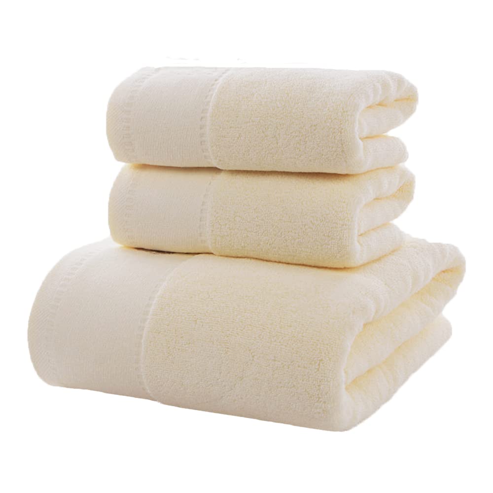 Premium 700 GSM Pure Cotton Bath Towel Set - Ultra Soft, Super Absorbent, Beige - Perfect for Spa, Bathroom & Luxury Home Use