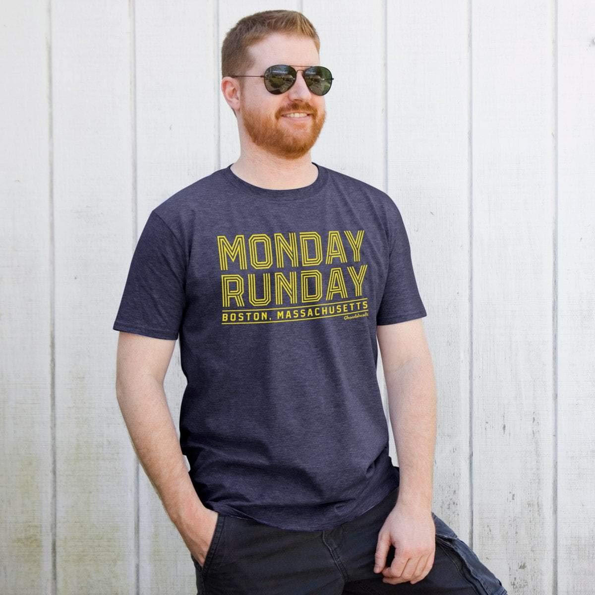 Chowdaheadz Monday Runday Vintage T-Shirt - Soft Unisex Cotton Blend Tee for Running, Workouts & Casual Wear