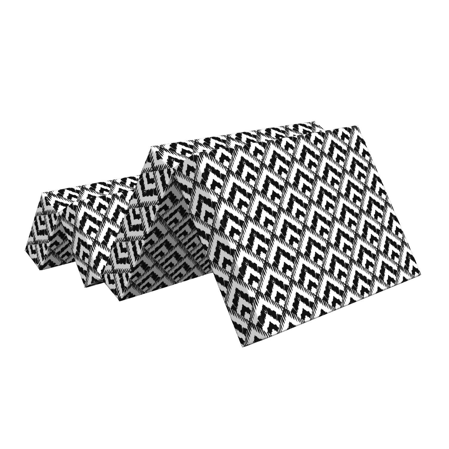 Ambesonne Black and White Foldable Mattress - Chevron Lines Design, 74.8