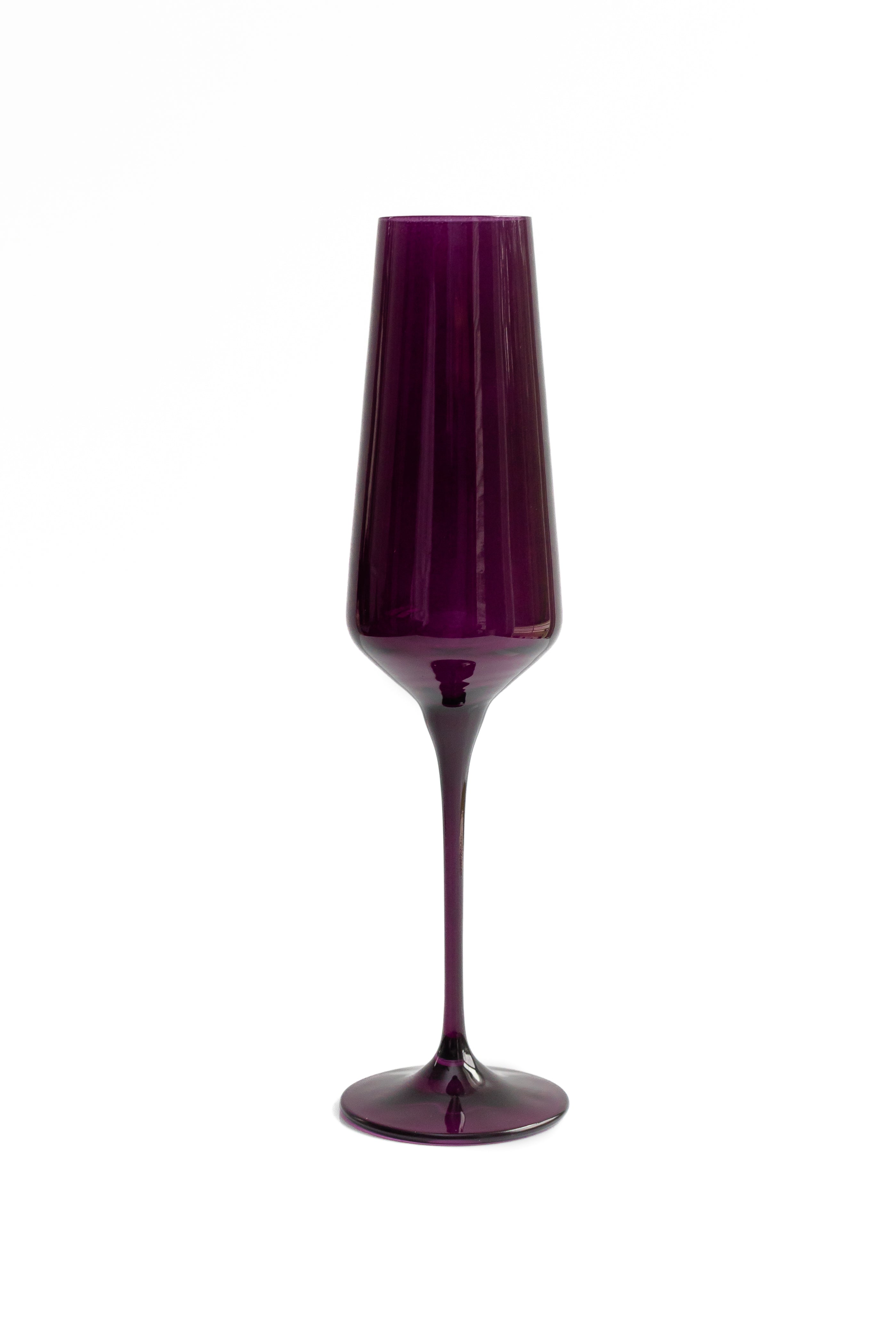 Estelle Colored Champagne Flute Set of 6 - Elegant Amethyst Glassware for Wedding, Party & Special Occasions