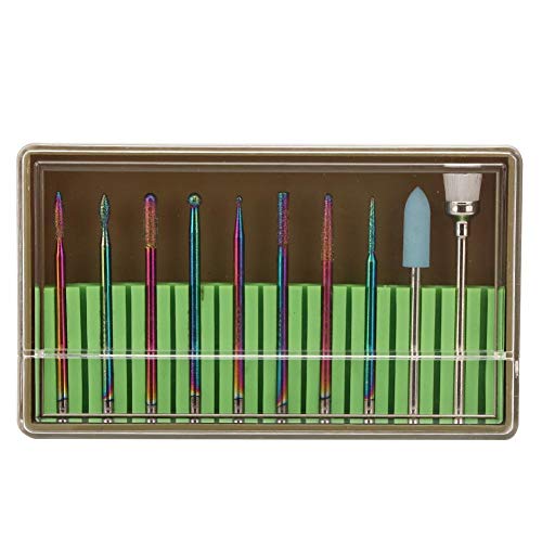 10Pcs Professional Nail Drill Bits Kit - Diamond & Carbide Nail Files for Manicure Pedicure, Dead Skin Removal & Nail Art - Compatible with Electric Nail Polishing Machines - Perfect for Home Salon, Nail Technicians & DIY Nail Care (Great for Gel Polish Removal & Acrylic Nails)