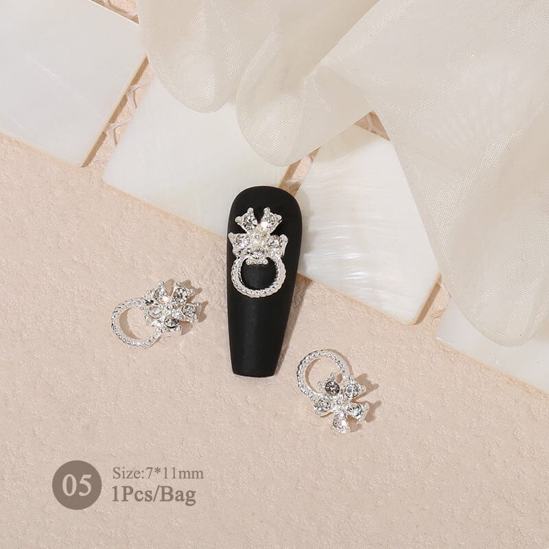 Butterfly Heart Metal Rhinestones Pearl Nail Art Decorations for DIY Manicure, Wedding, Party & Special Occasions