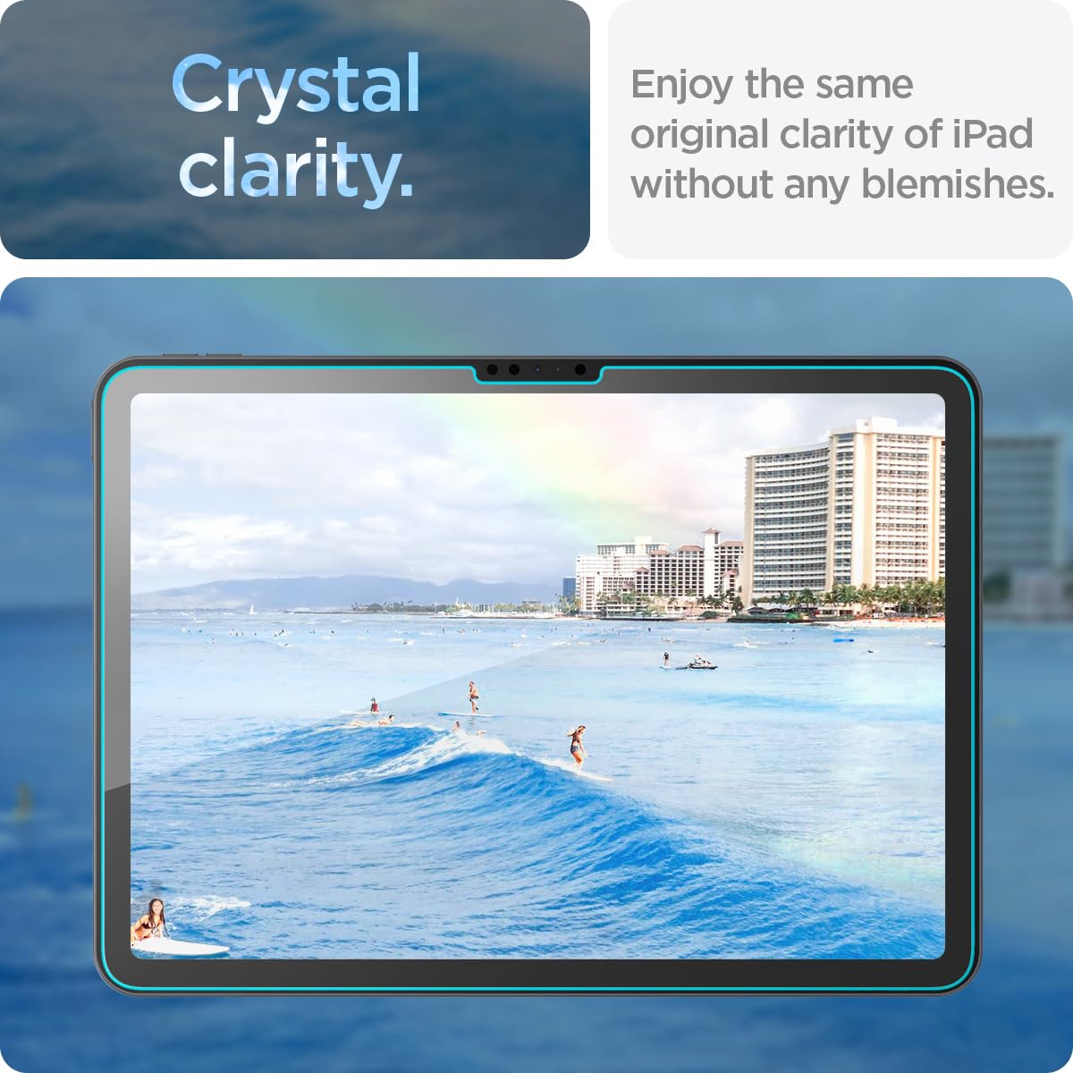 Spigen Tempered Glass Screen Protector for iPad Air 11 inch (2024/2025 M2/M3) - 9H Hardness, Case-Friendly, EZ Fit Installation - Perfect for Work, Study & Entertainment Protection