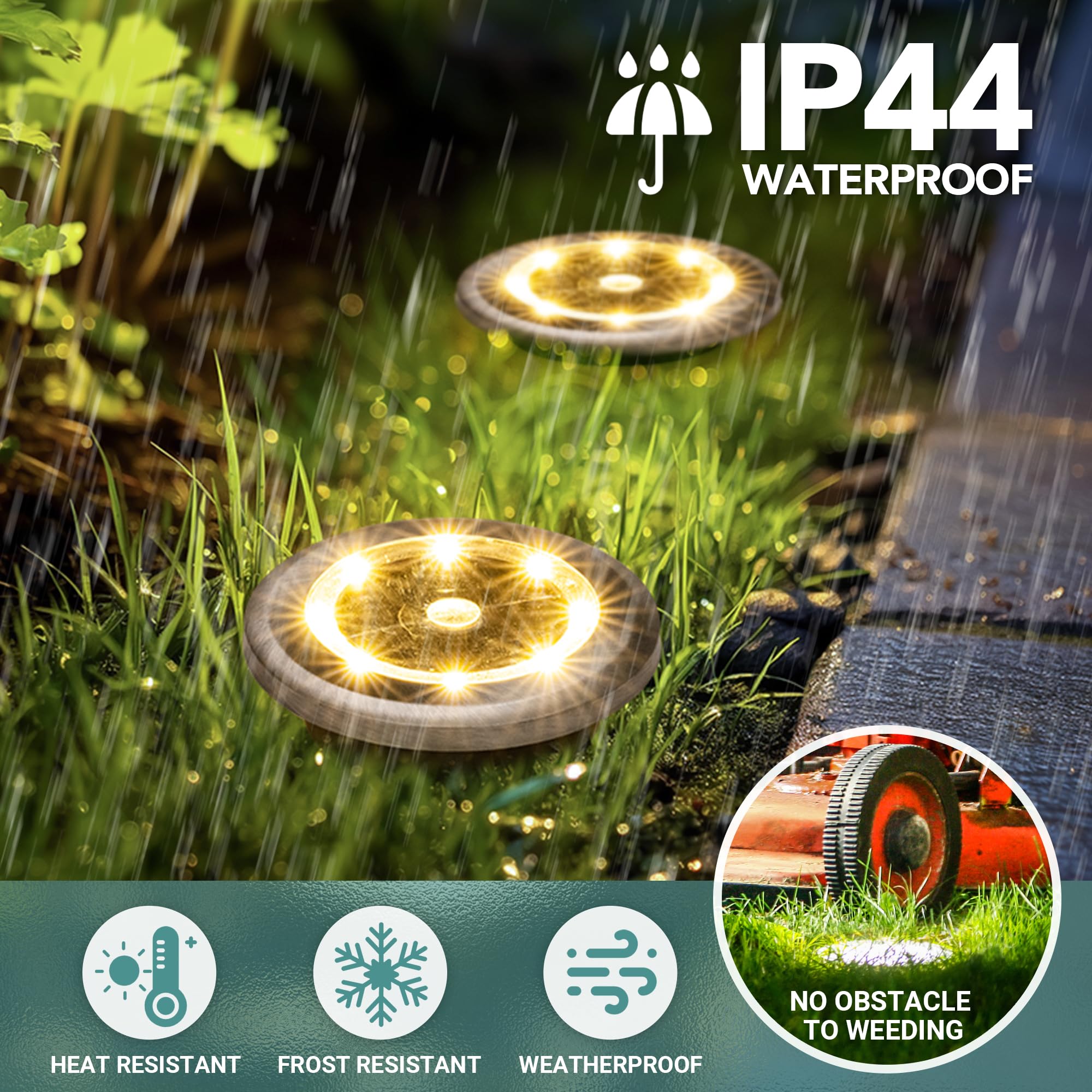 SOLPEX 10 Pack Mini Solar Ground Lights - Waterproof Outdoor Solar Pathway Lights for Garden, Yard, Driveway & Walkway - Warm White Landscape Lighting - Perfect for Patio, Deck, Backyard & Pathway Illumination