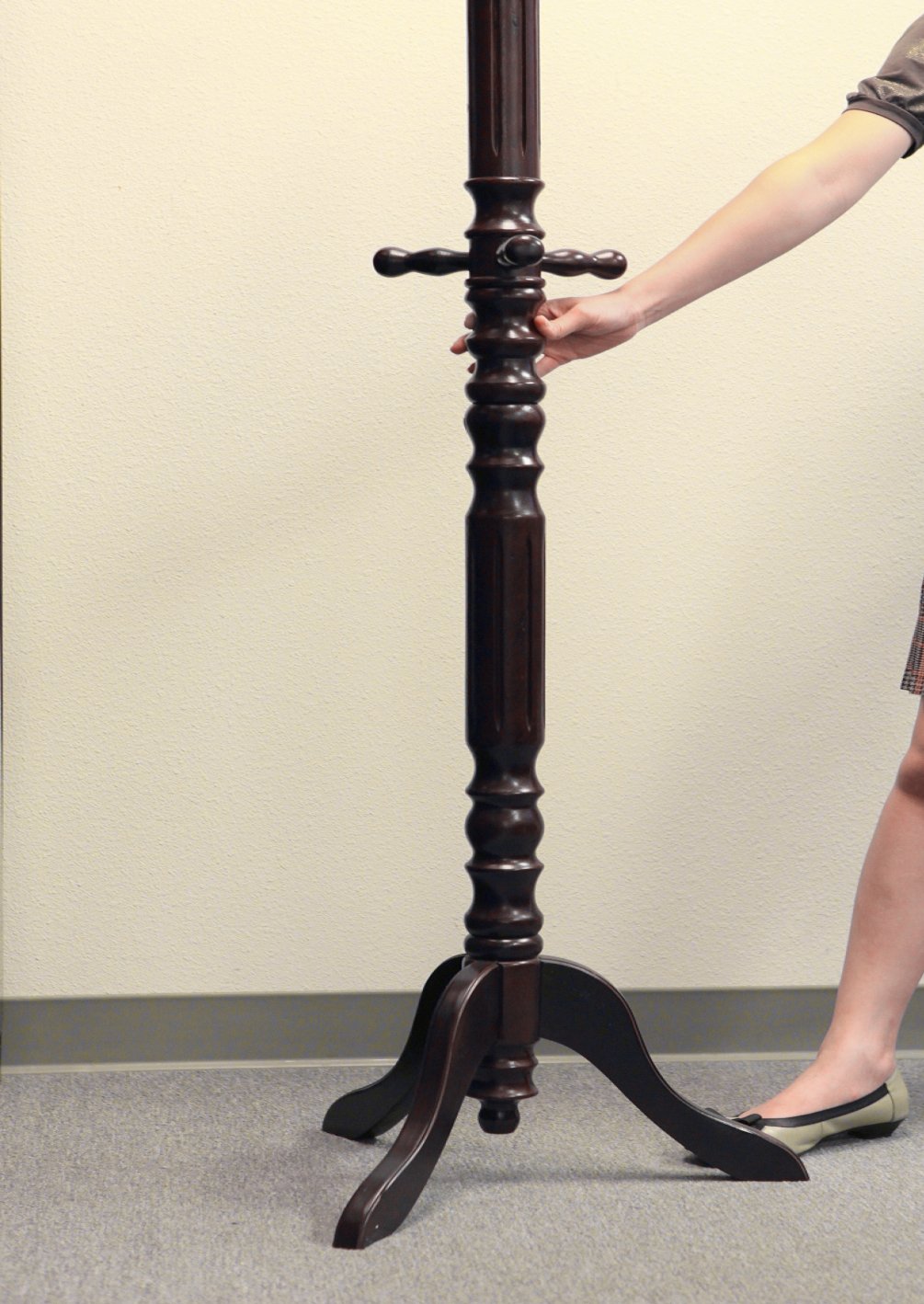 Frenchi Furniture Coat Rack - Cherry Wood Entryway Organizer with Hooks for Hats, Coats & Bags - Perfect for Hallway, Bedroom or Office Storage
