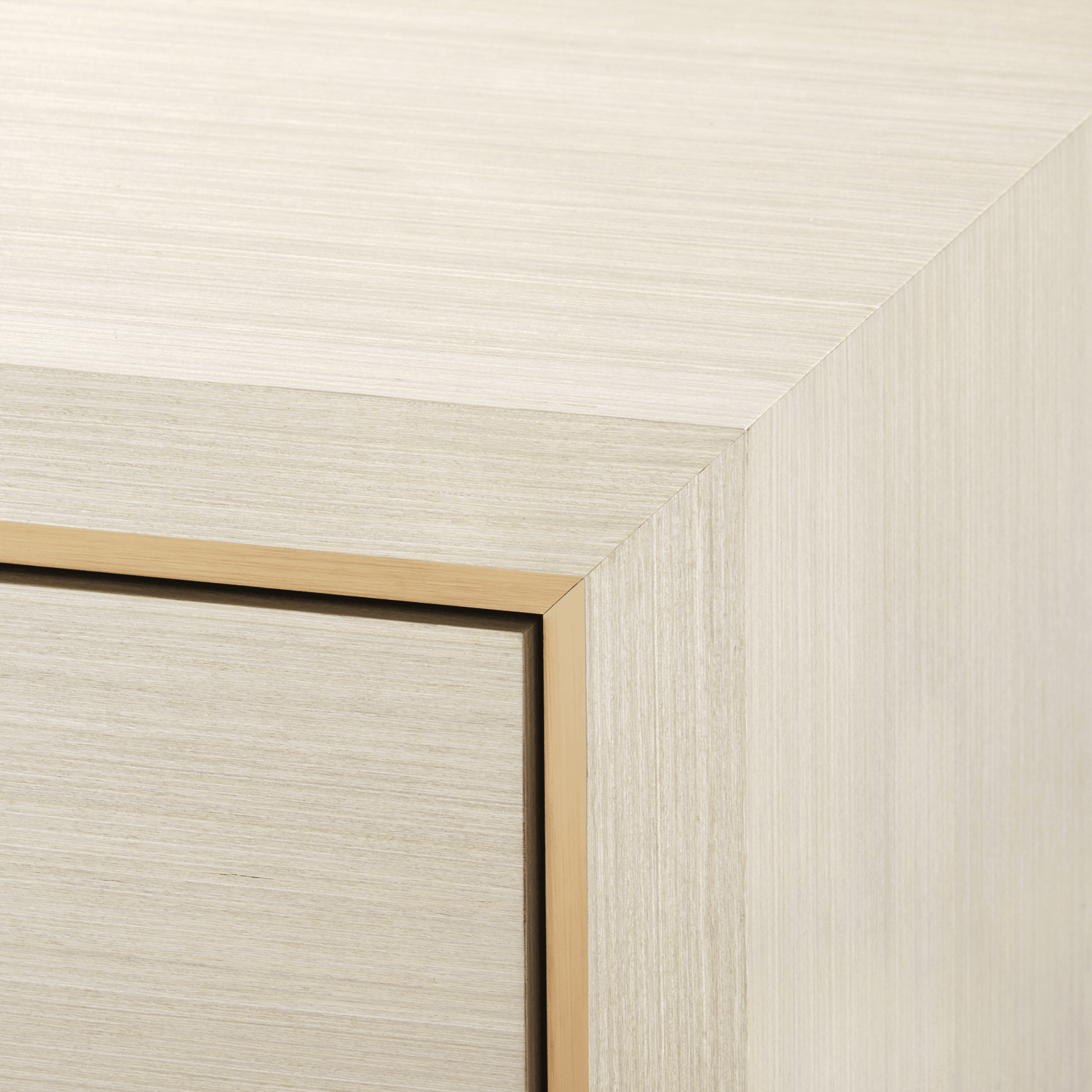 Blake Four Door Cabinet in Blanched Oak - Customizable Pull Options for Living Room, Bedroom & Office Storage