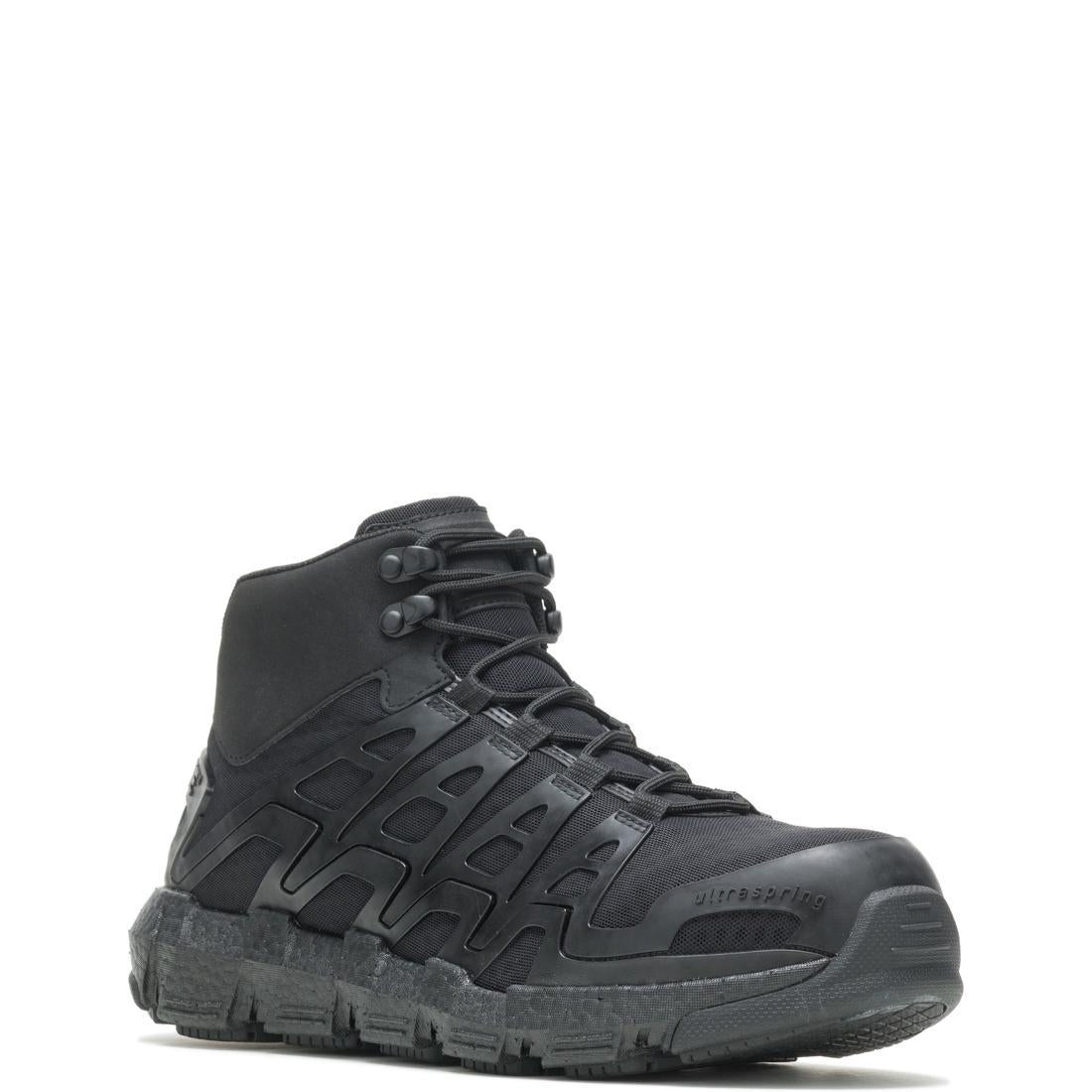 Rev Vent UltraSpring™ DuraShocks® Mid CarbonMax® Work Boots for Men - Black Steel Toe Safety Shoes for Construction, Warehouse & Outdoor Work