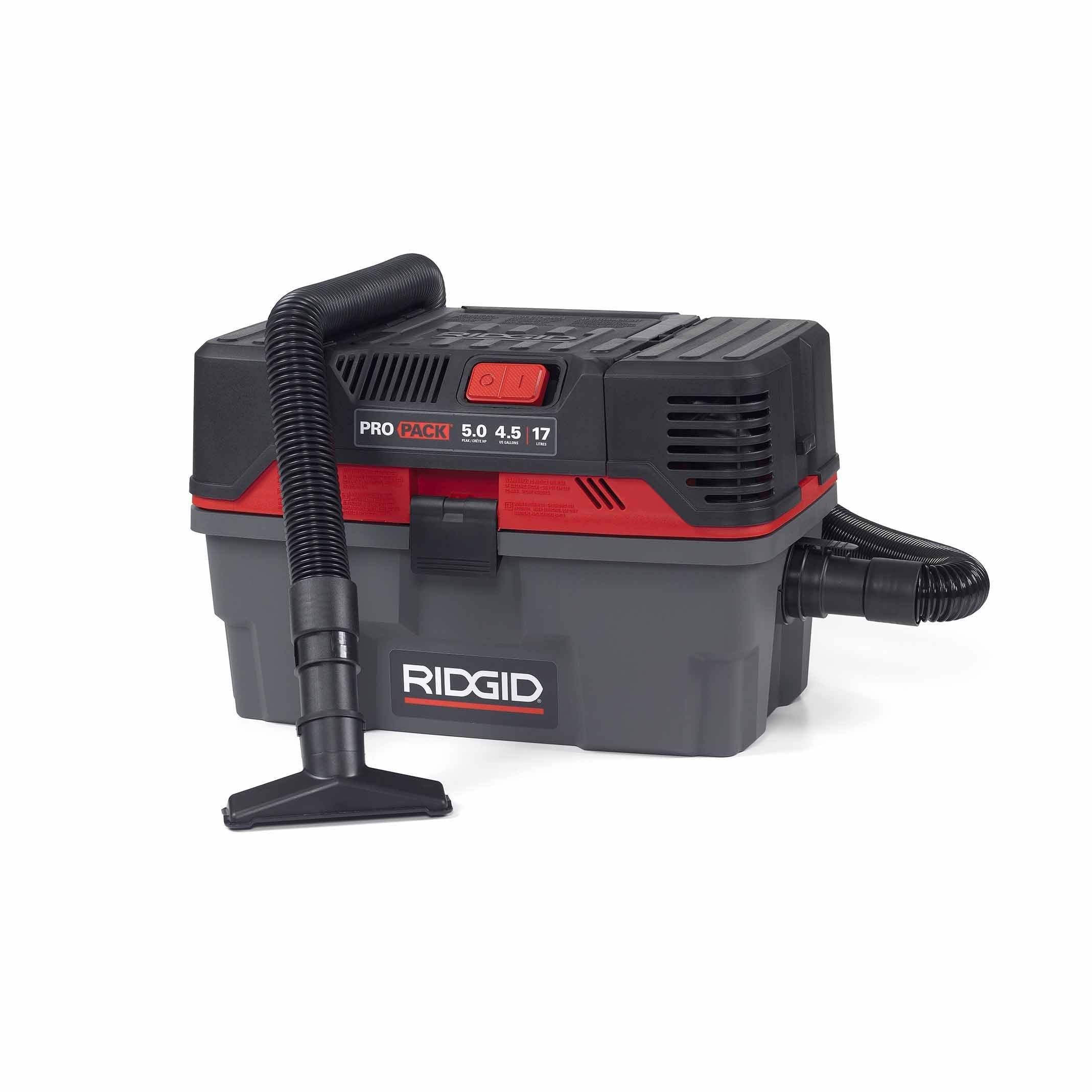 RIDGID 4.5 Gallon ProPack Wet/Dry Vacuum Cleaner 50318 - Powerful Shop Vac for Home, Garage, and Workshop Cleaning