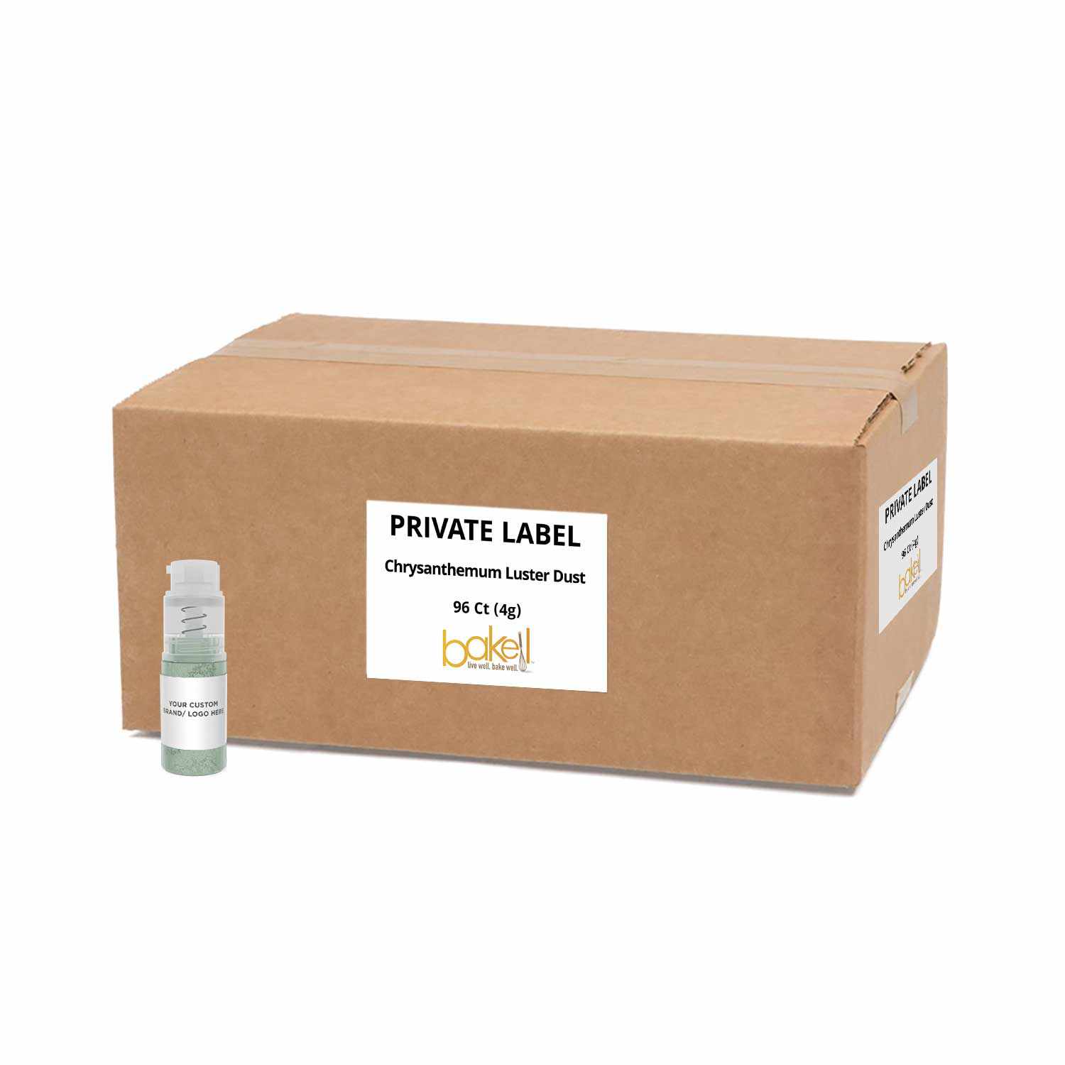 Premium Edible Chrysanthemum Green Luster Dust Glitter - 4g with Spray Pump for Cake Decorating, Private Label Available | Perfect for Wedding Cakes, Cupcakes & DIY Baking Projects