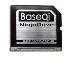 BASEQI NinjaDrive Aluminum 256GB Storage Expansion Card for MacBook Air 13