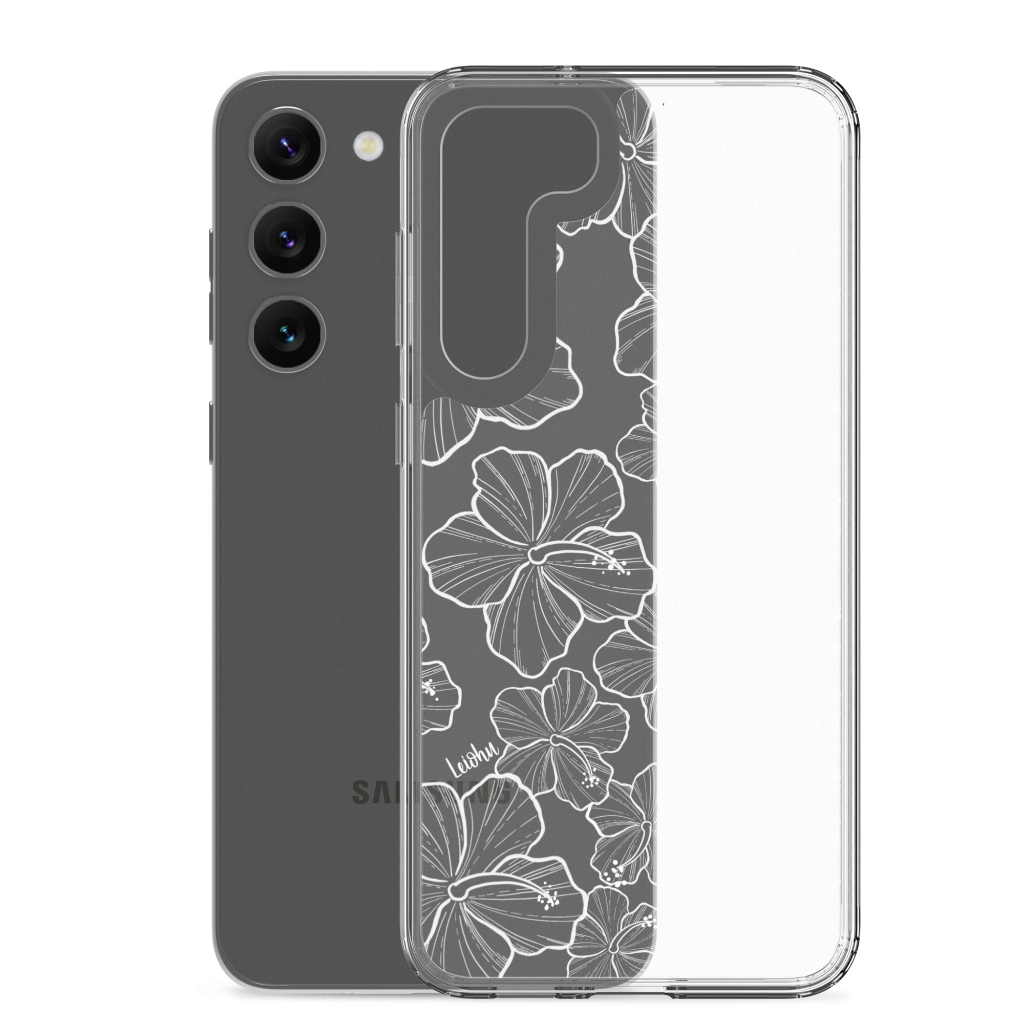 Hibiscus Flower Design Clear Phone Case for Samsung Galaxy S21/S20/Note 20 - Slim Protective Cover with Scratch Resistance - Perfect for Everyday Use, Work, and Travel