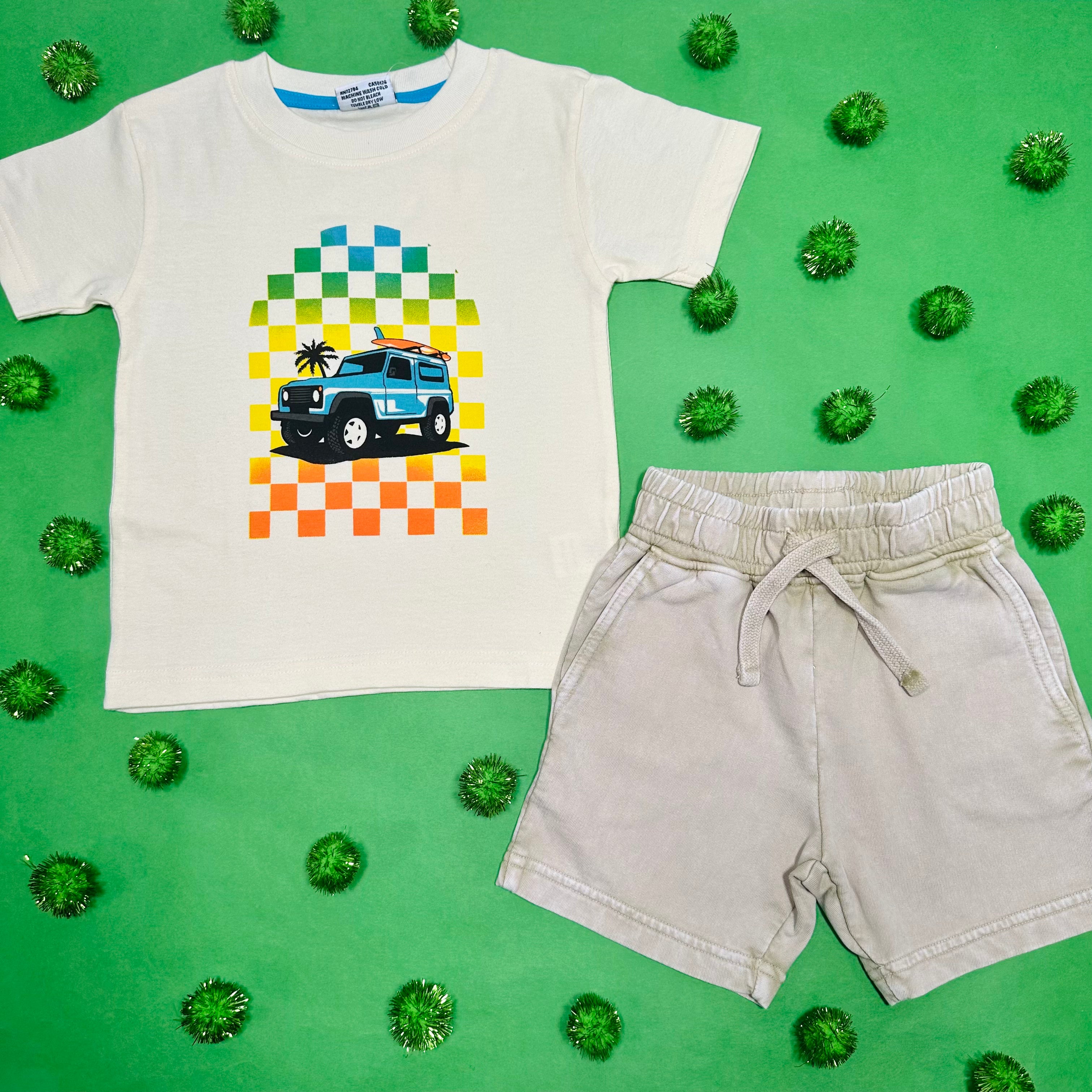 Jeep Checkered Sand T-Shirt for Men - Casual Comfortable Cotton Tee for Outdoor Adventures and Streetwear Fashion