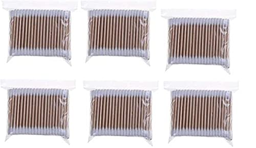 Double Head Cotton Swabs - 600pcs Wooden Makeup Sticks for Beauty, Nose & Ear Care