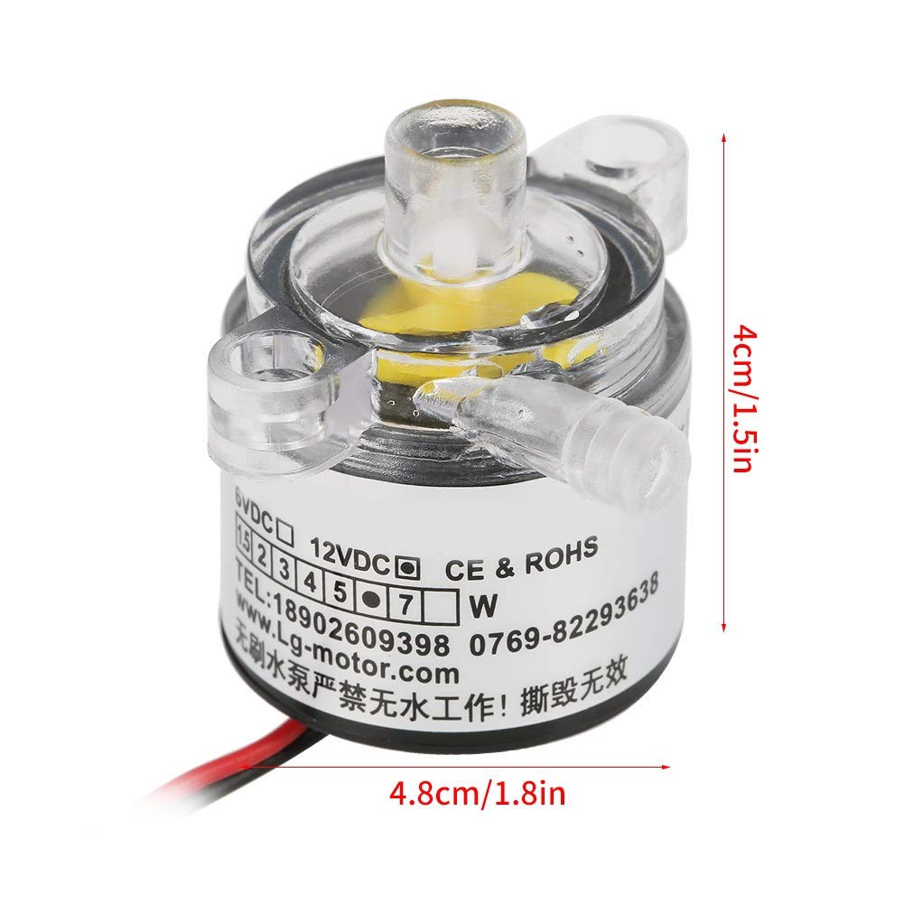 12V 6W DC Brushless Submersible Water Pump - Food Grade White Mini Water Pump for Aquariums, Fountains, Hydroponics & RV Water Systems
