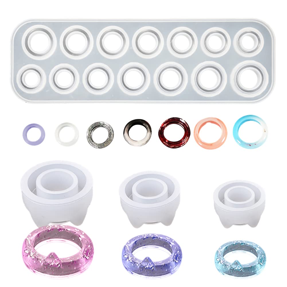 Premium Silicone Resin Ring Molds - 14 Sizes Round Epoxy Jewelry Molds for DIY Rings, Earrings & Pendants - Perfect for Crafting, Home Decor & Gift Making