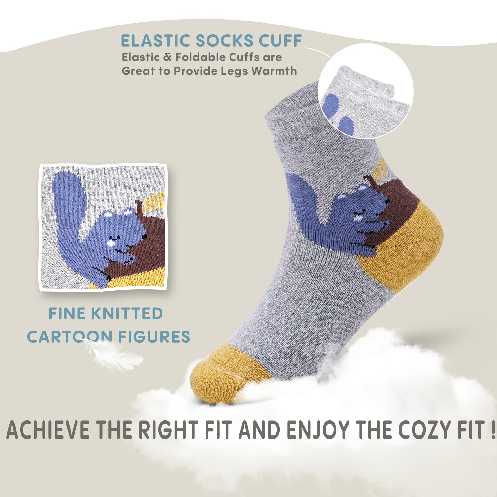 Girls Winter Socks 6 Pack - Warm Thermal Terry Crew Socks for Kids | Cozy Cold Weather Socks for School, Outdoor Play & Snow Days