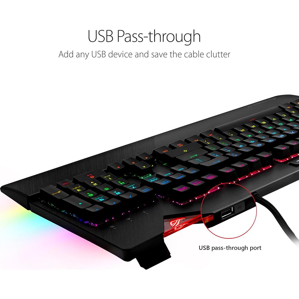 ASUS ROG Strix Flare Compact Mechanical Gaming Keyboard - Cherry MX Red Switches, Aura Sync RGB Lighting - Perfect for FPS, MOBA & Esports Gaming