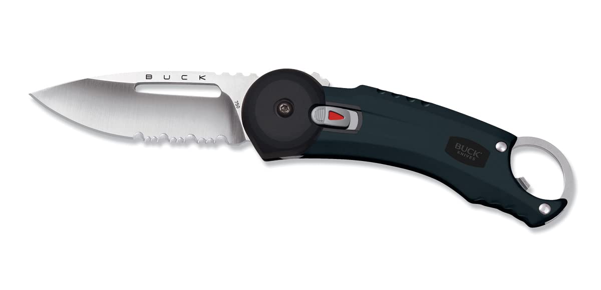 Buck Knives 0750 Redpoint Serrated Folding Pocket Knife with Clip - EDC, Camping, Hiking & Outdoor Survival Tool