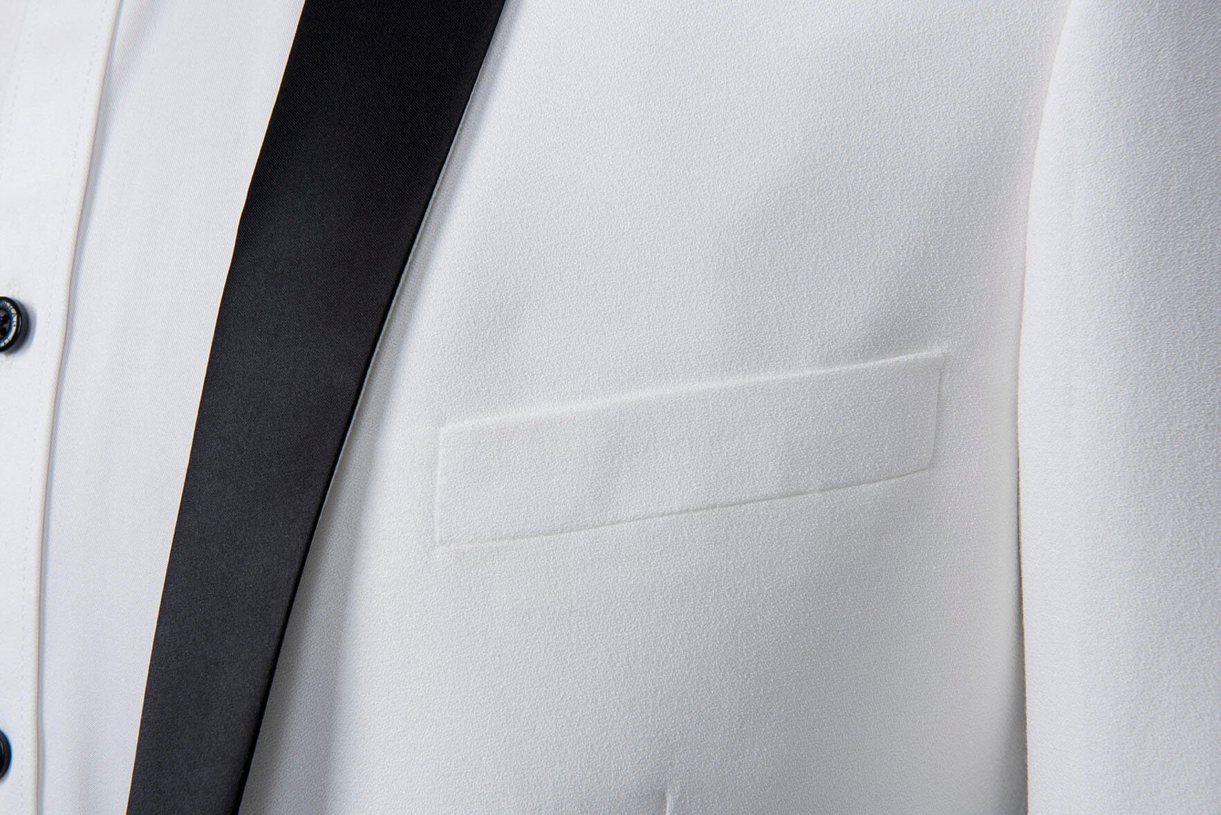 Men's Slim Fit Single Breasted Tuxedo Suit Set - Black & White Shawl Lapel Blazer & Dress Pants for Wedding, Prom & Formal Events