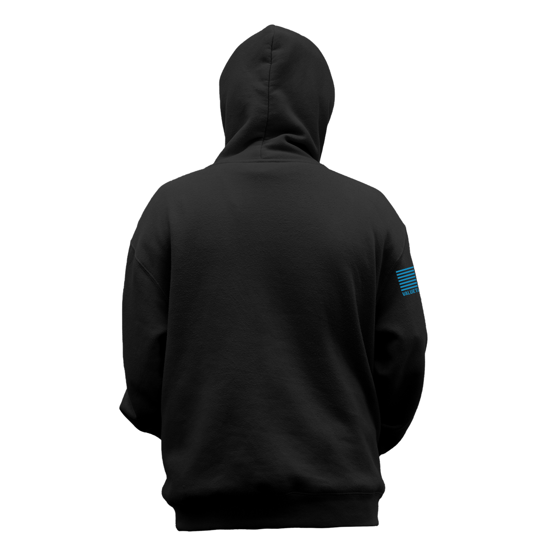 Future Looks Bright Black Star Flag Hoodie - Stylish Unisex Pullover for Streetwear & Casual Outfits - Perfect for Everyday Wear, Concerts & Outdoor Activities