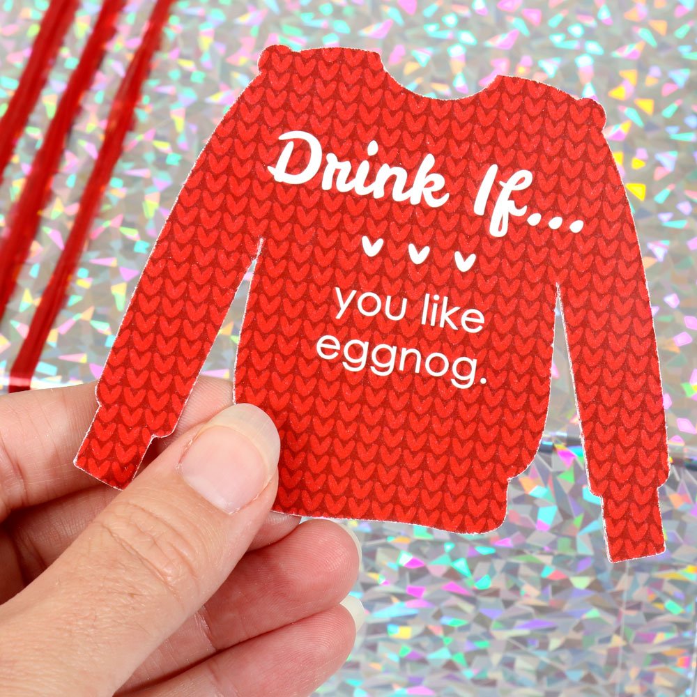 Big Dot of Happiness Christmas Drink If Game - Fun Ugly Sweater Party Card Game for Adults (24 Count) | Perfect for Holiday Gatherings, Office Parties & Family Game Nights