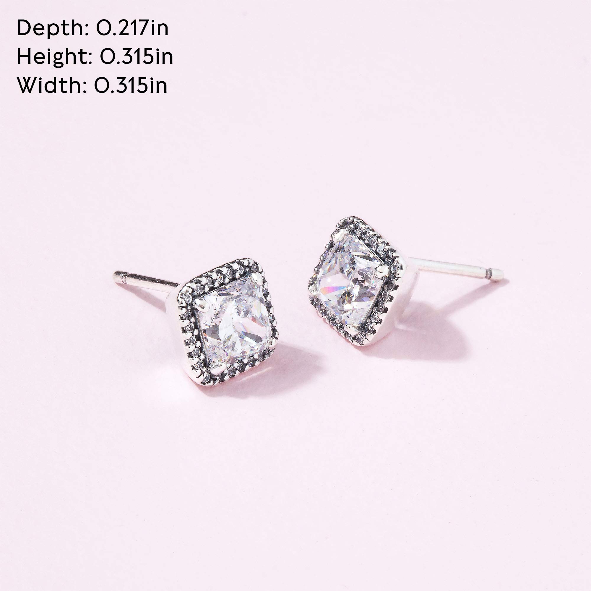 PANDORA Elegance Earrings for Women - Sterling Silver Cubic Zirconia Stud Earrings - Timeless Gift for Her with Gift Box - Perfect for Anniversary, Birthday & Valentine's Day Gifts