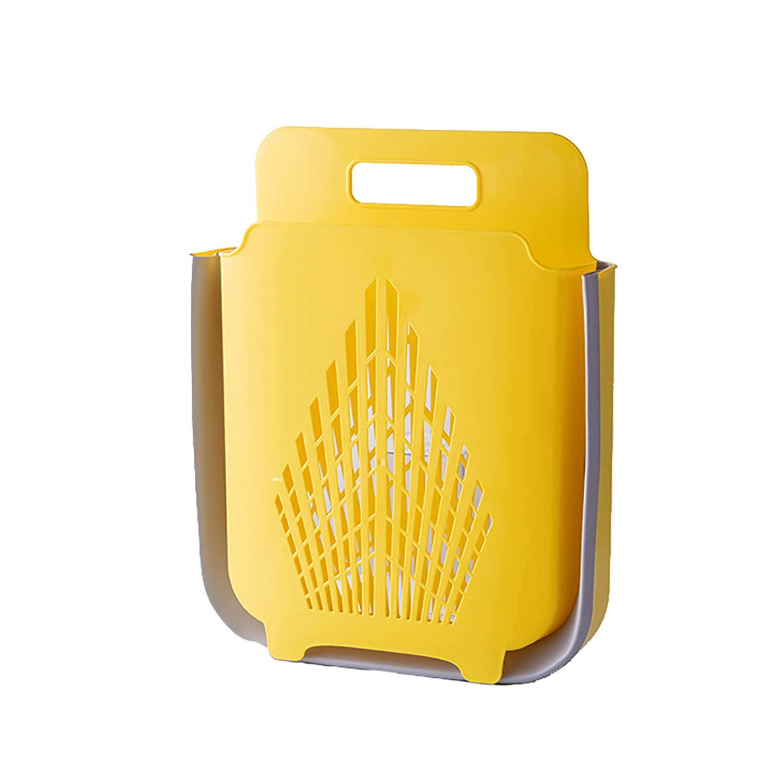 Foldable Plastic Storage Baskets - Collapsible Laundry Hamper for Clothes & Groceries (Yellow, 18x15x8.6in) - Space-Saving Wall Mount Organizer for Bathroom, Bedroom & Kitchen - Perfect for Small Spaces & Closet Organization