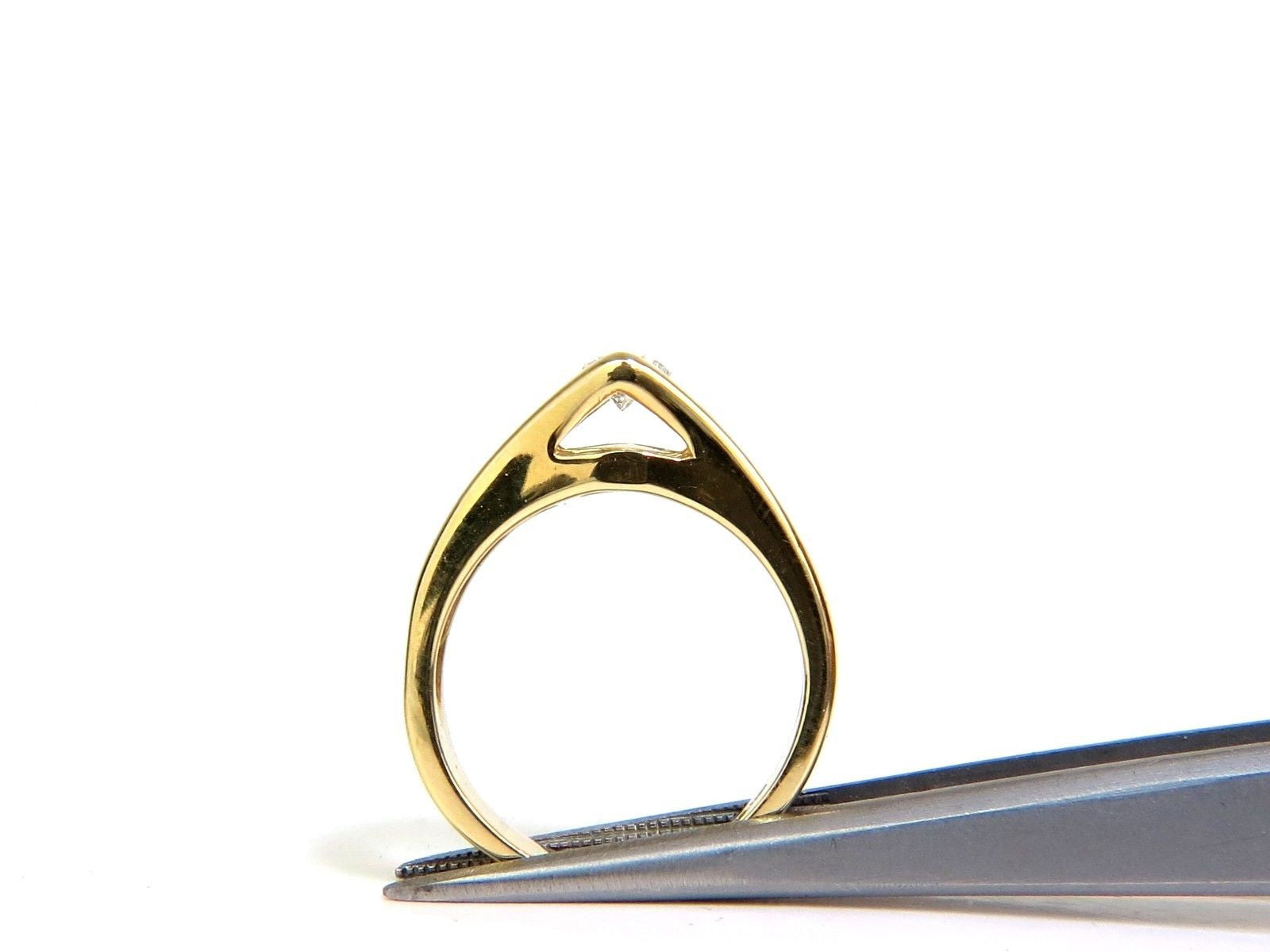 1.12CT 18K Gold Diamond Tension Ring - Handmade Modern Deco Style Engagement Wedding Jewelry for Women - Perfect for Proposals, Anniversaries & Special Occasions