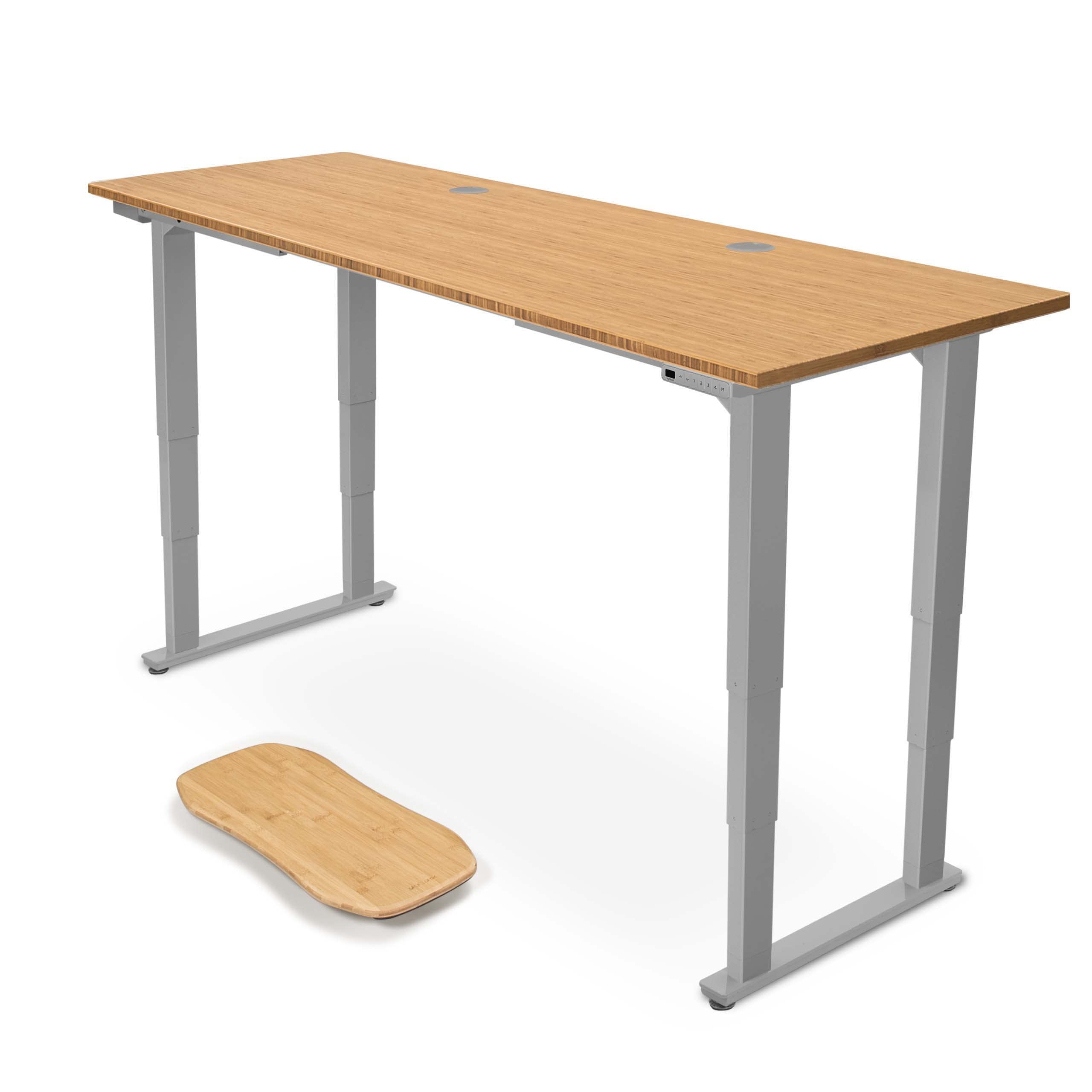 Uplift Bamboo 80 x 30 inch Electric Standing Desk V2 - Adjustable Height 4-Leg Gray Stand Up Desk with Advanced Keypad, Wire Grommets & Management Tray | Home Office, Gaming & Workspace Solution