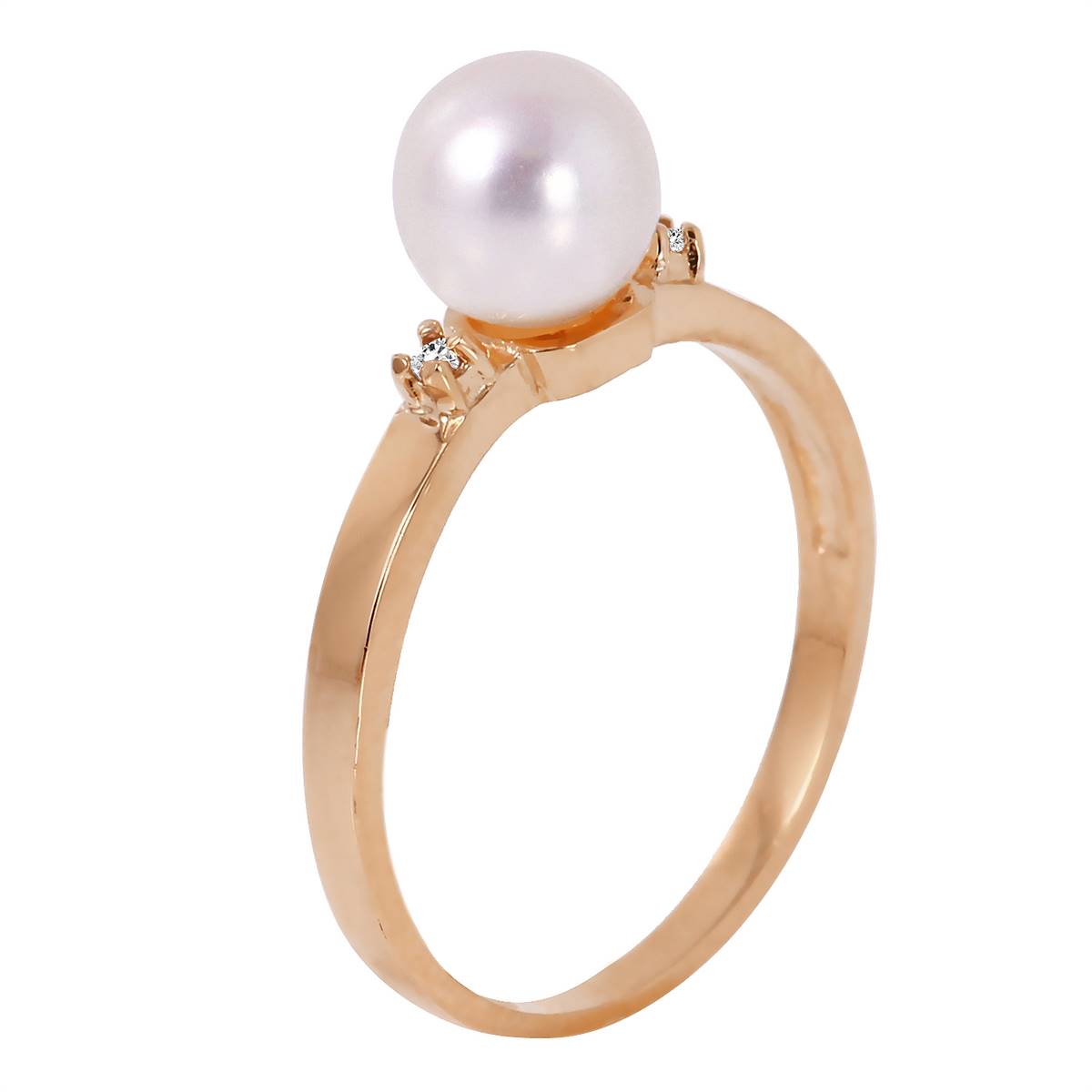 1.02 Carat 14K Solid Rose Gold Diamond & Pearl Ring for Women - Elegant Wedding, Engagement, Anniversary Gift for Her