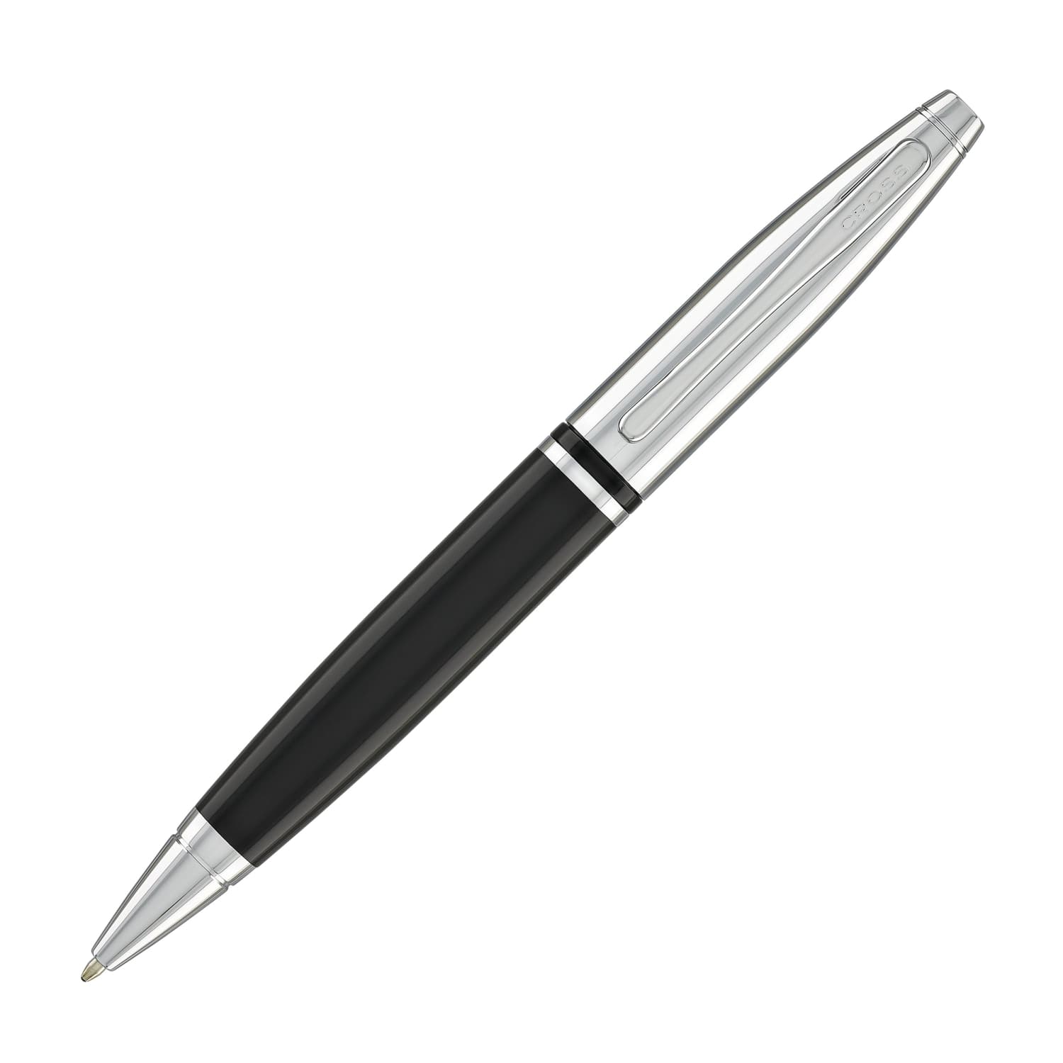 Cross Calais Chrome & Black Ballpoint Pen - Premium Writing Instrument for Office, School, and Business Gifts